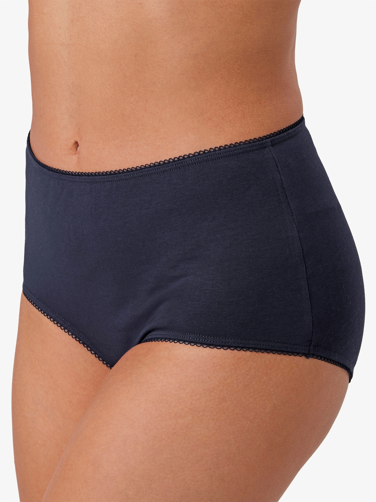 wäschepur Taillenslip - 2x ecru-bedruckt + 2x marine