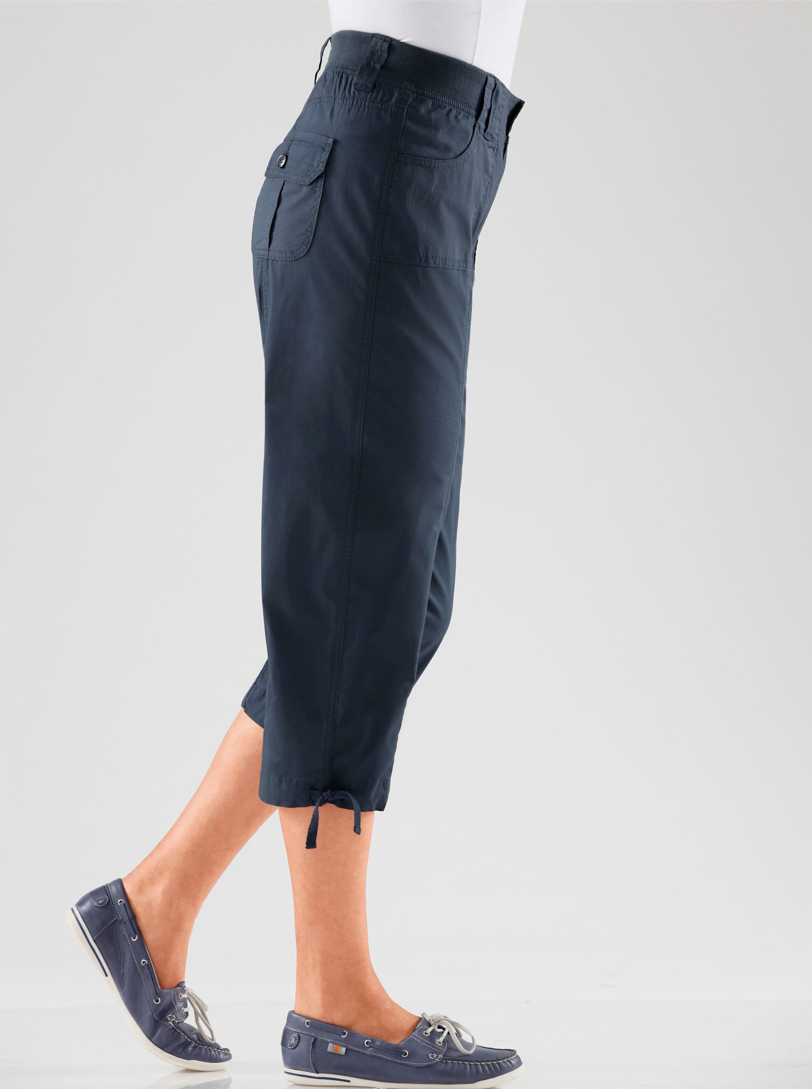 Caprihose mit weitenverstellbarem Saum - marine