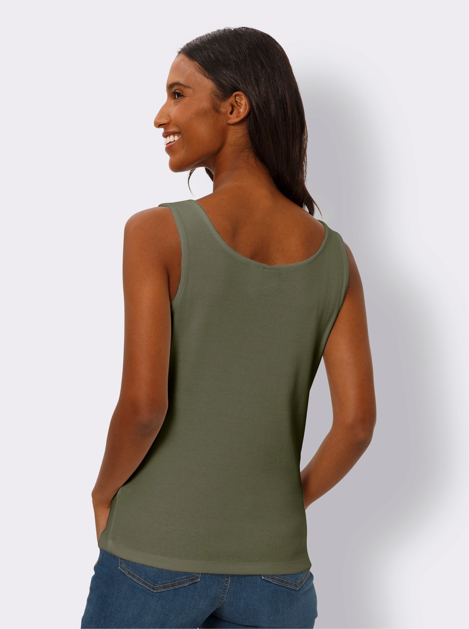 heine Top met drukknoopsluiting - kaki