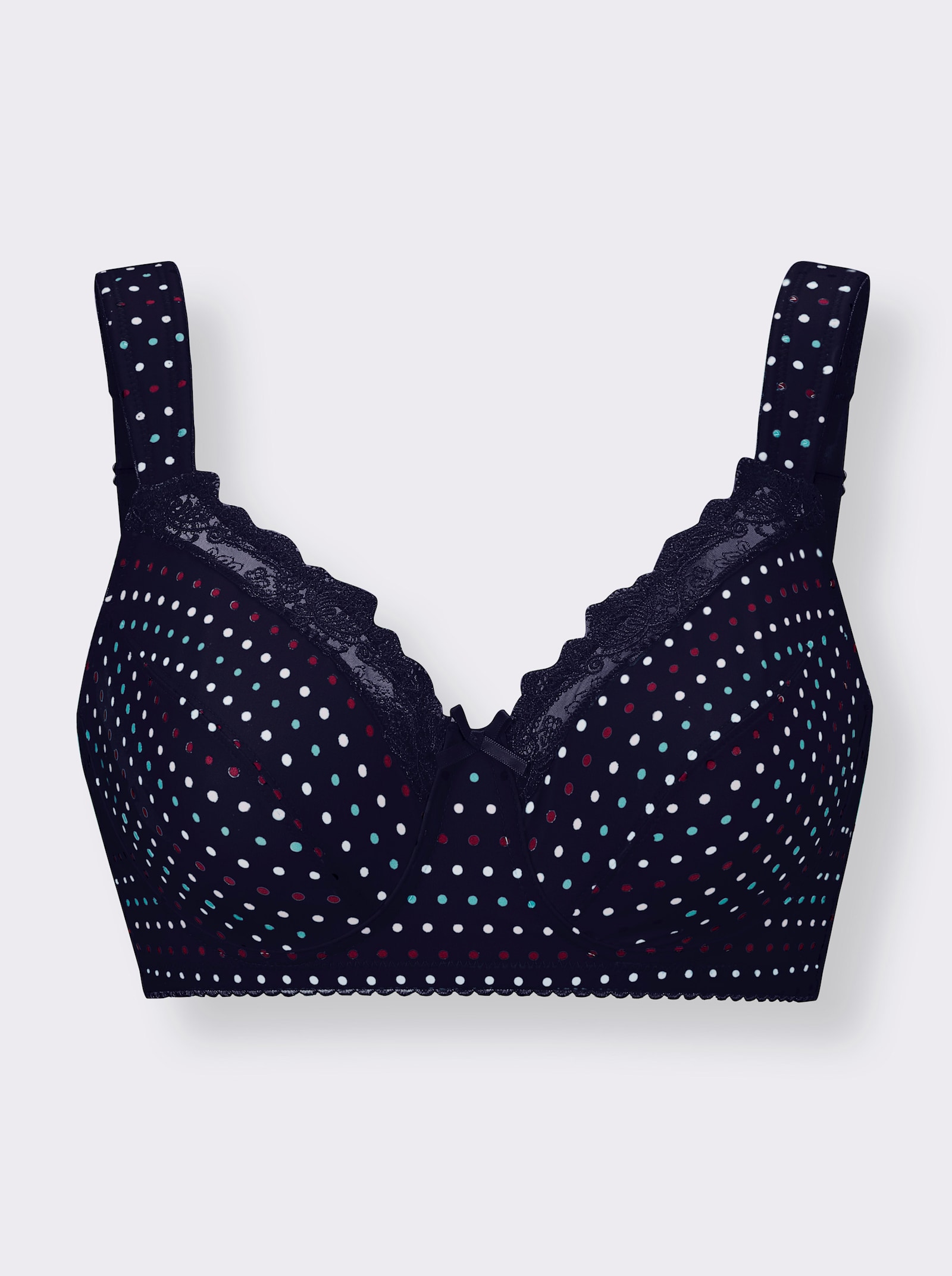 wäschepur Soutien-gorge confort sans armatures à pois - marine imprimé
