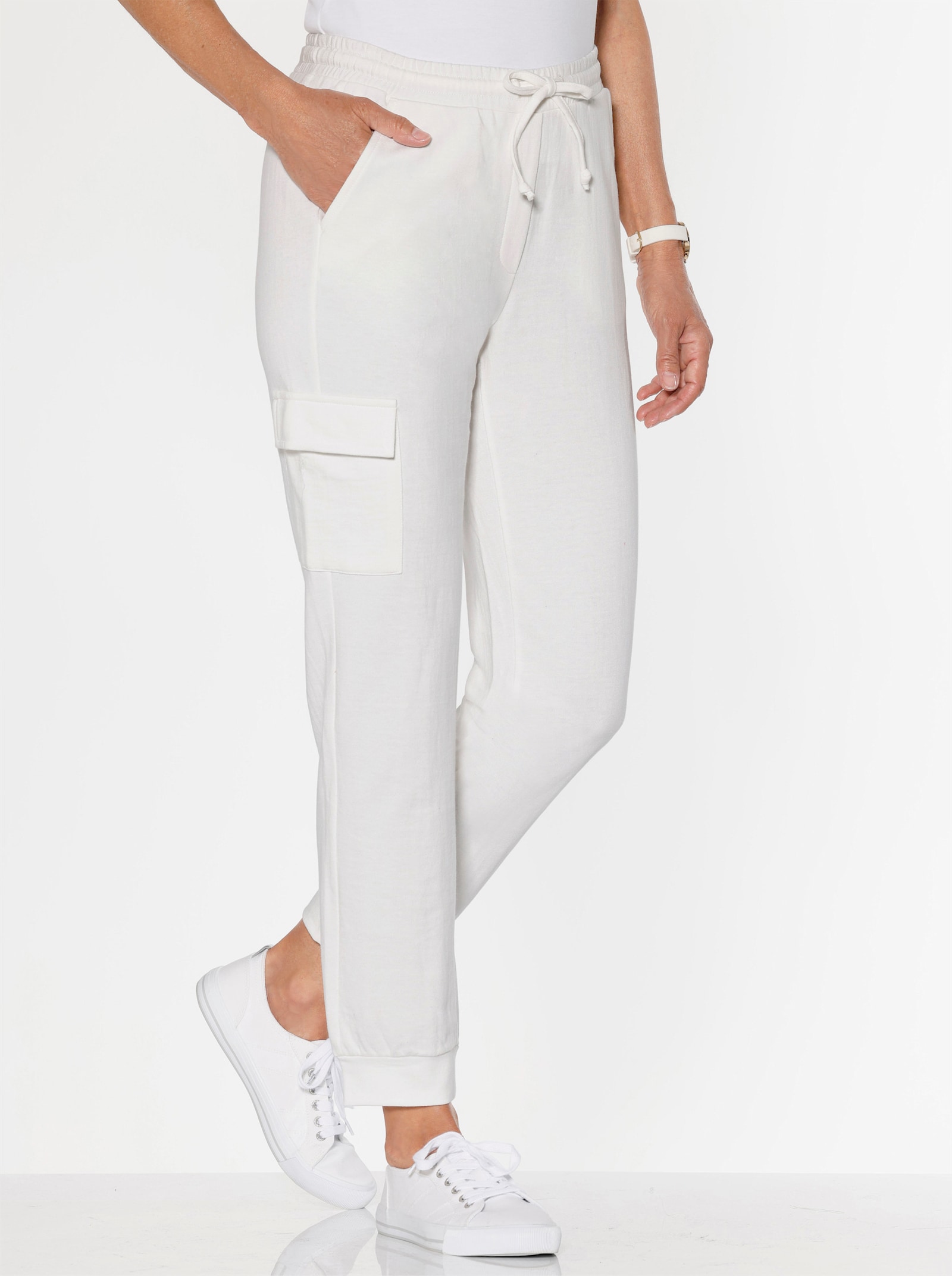 Sweathose in knöchelfreier Länge - ecru