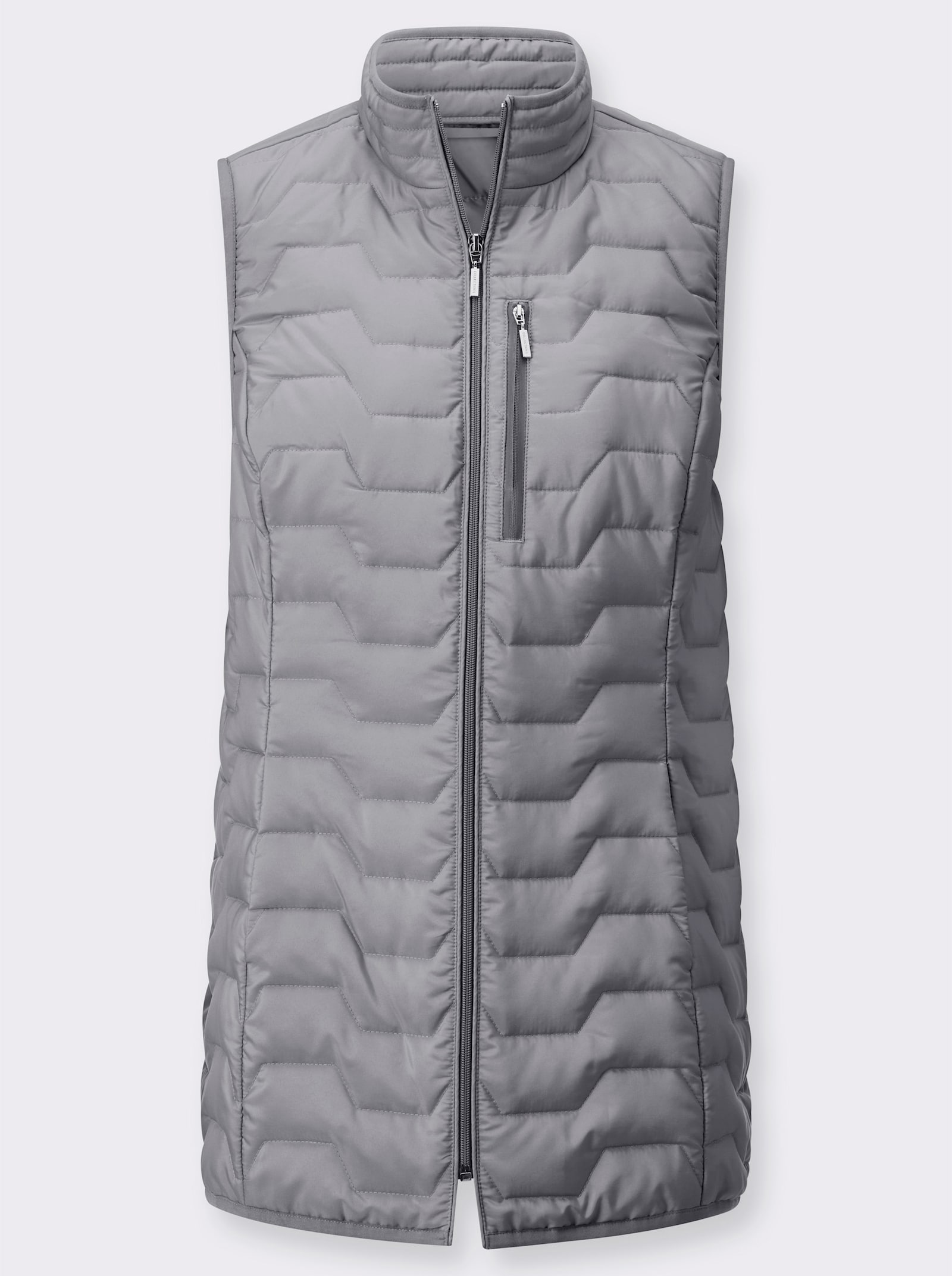 Steppweste aus recyceltem Polyester - steingrau