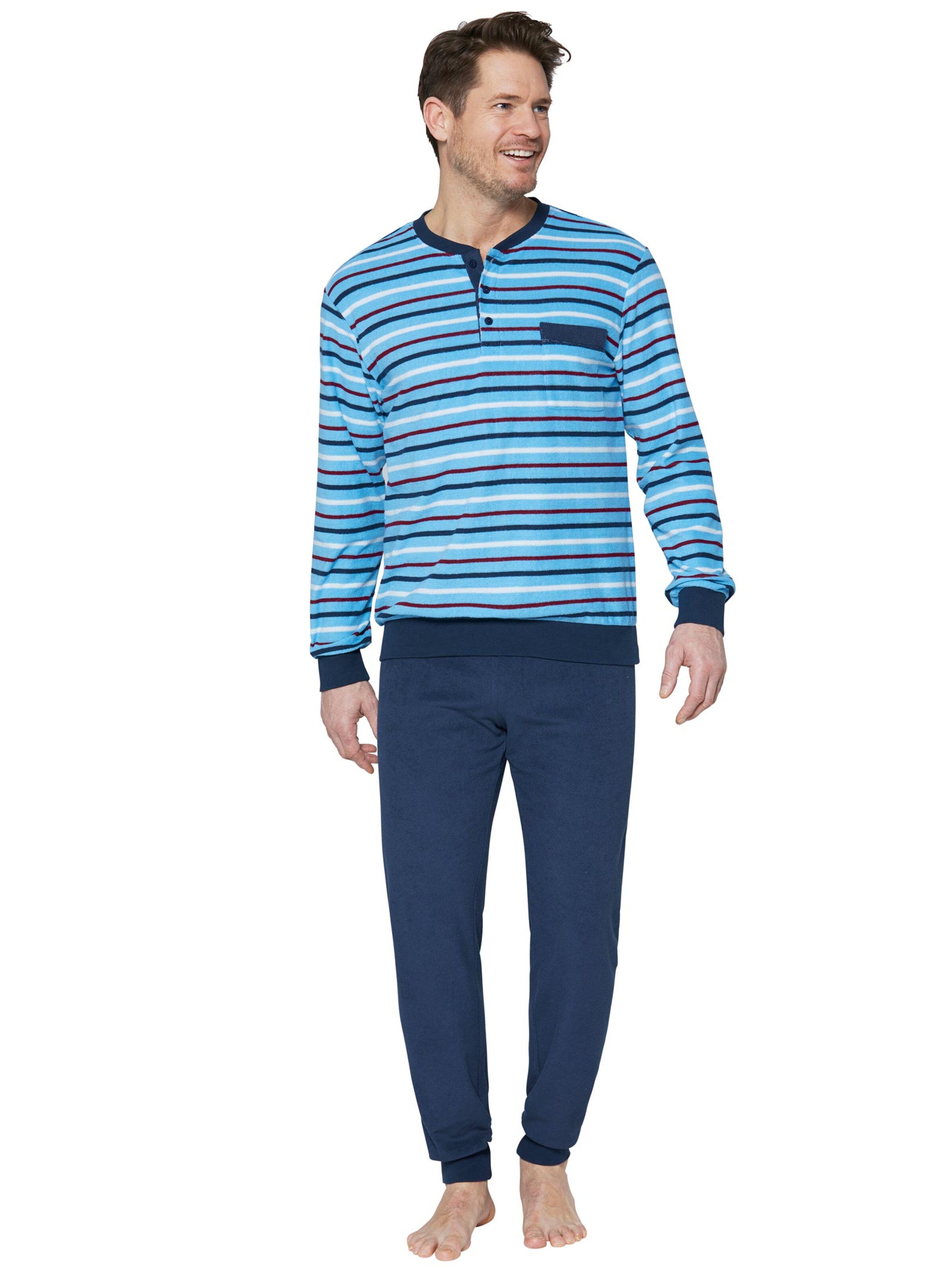Schlafanzug - blau-gestreift