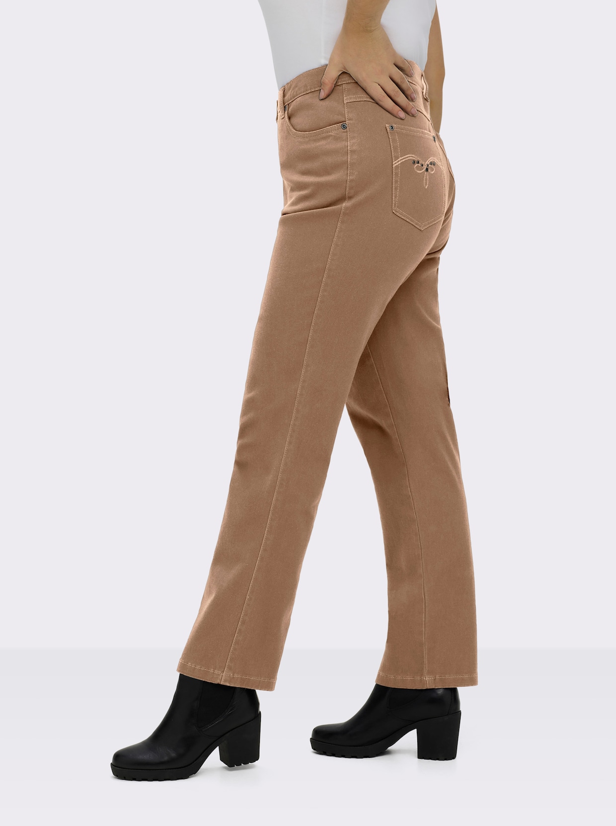 5-Pocket-Jeans mit Stretch-Anteil - camel