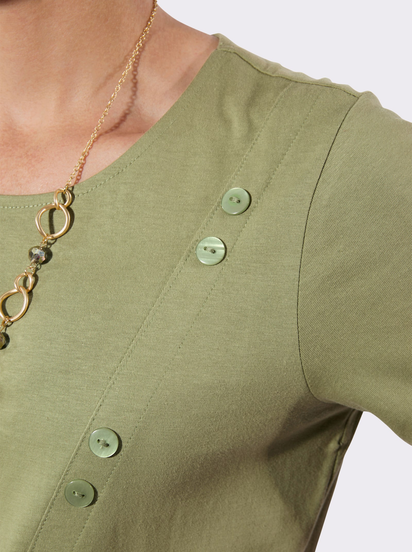 Longshirt asymmetrischer Schnitt - schilf