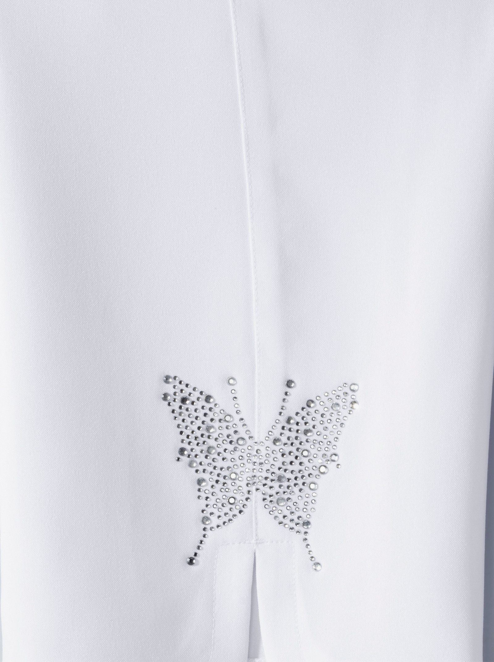 Caprihose mit glitzernder Schmetterlings-Applikation - weiß
