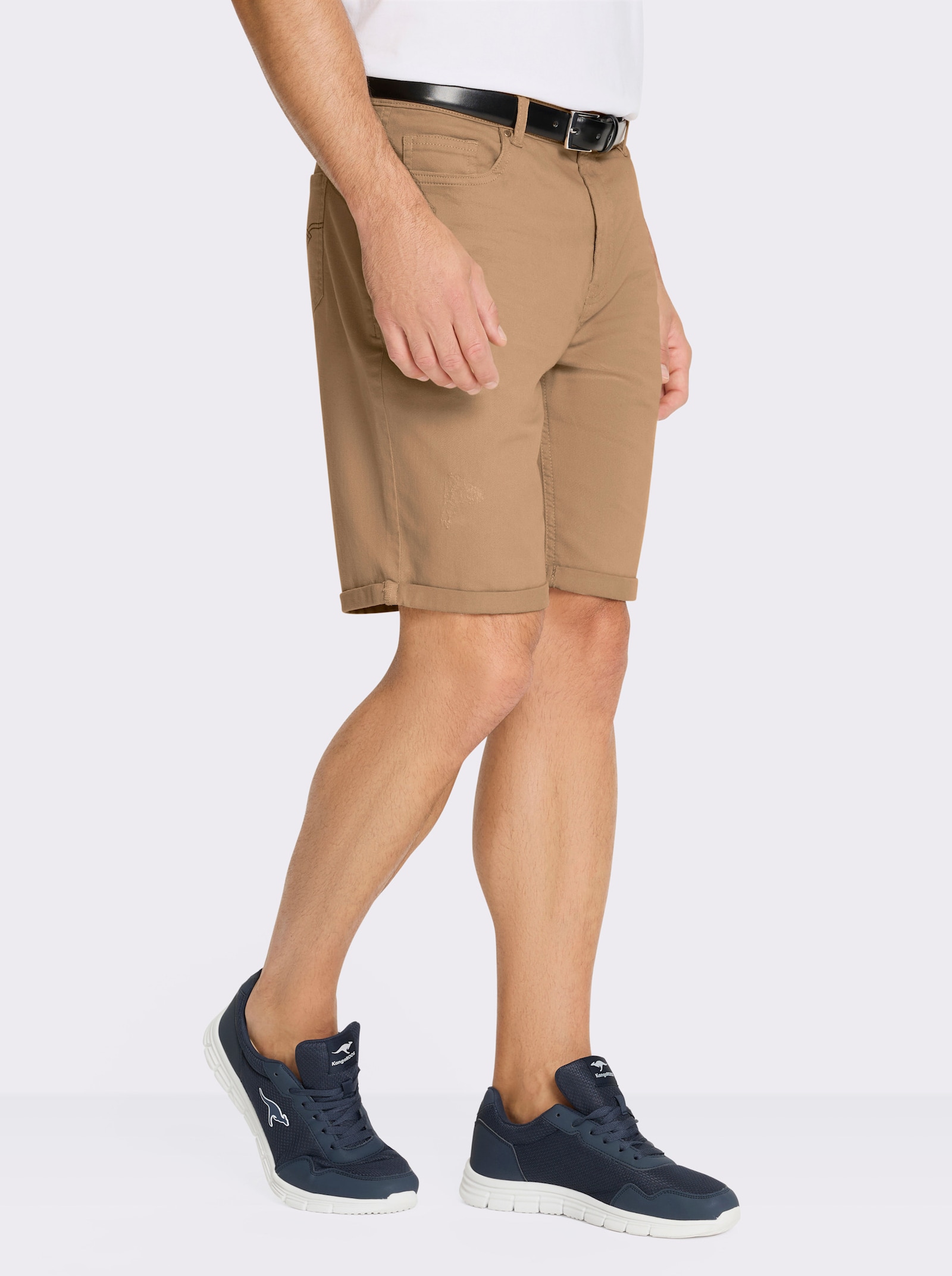 Marco Donati Bermudas mit Knitter-Effekt - camel