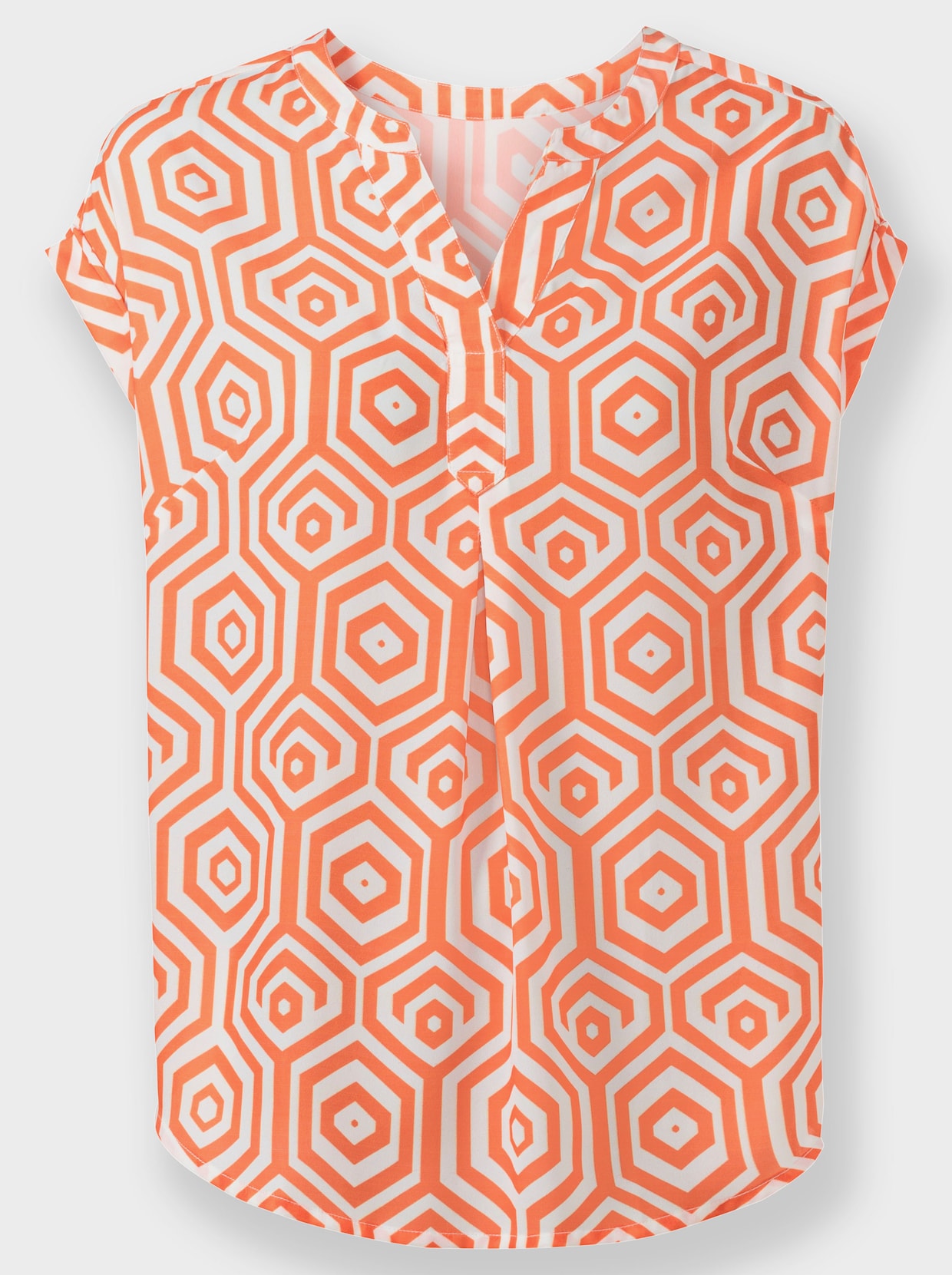 heine Chemisier - orange-blanc imprimé