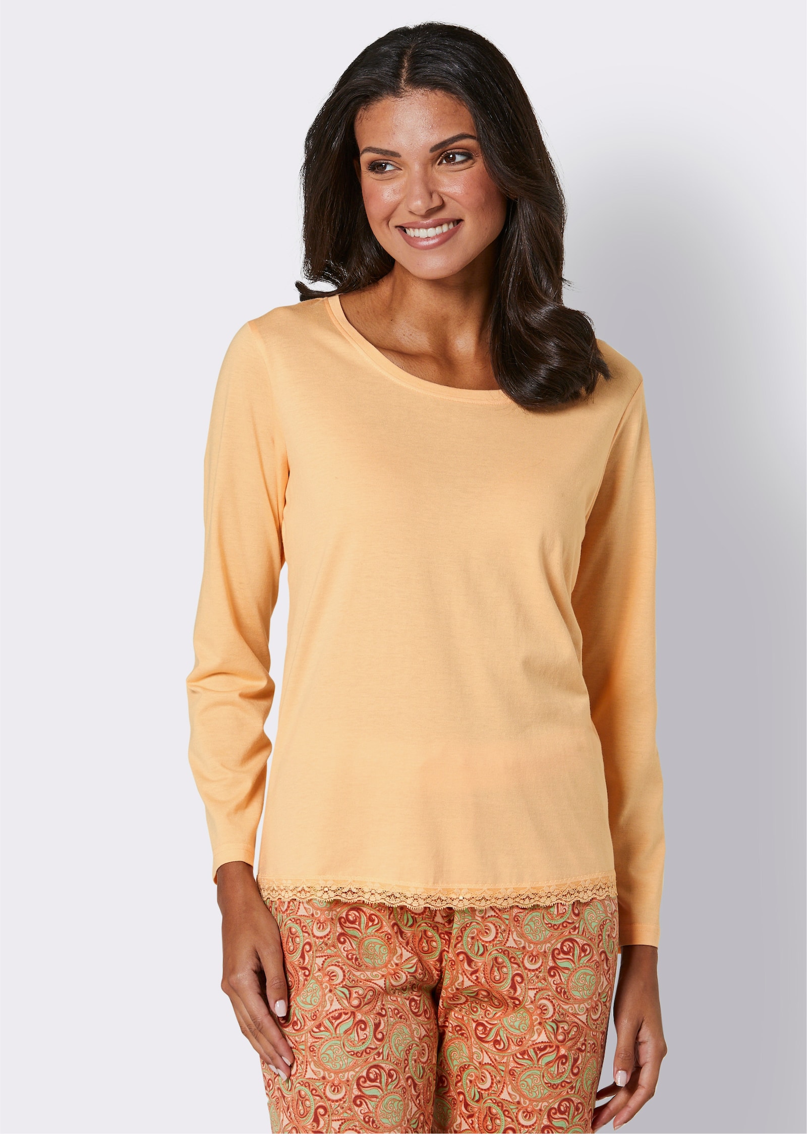 wäschepur Pyjama-Shirt - apricot