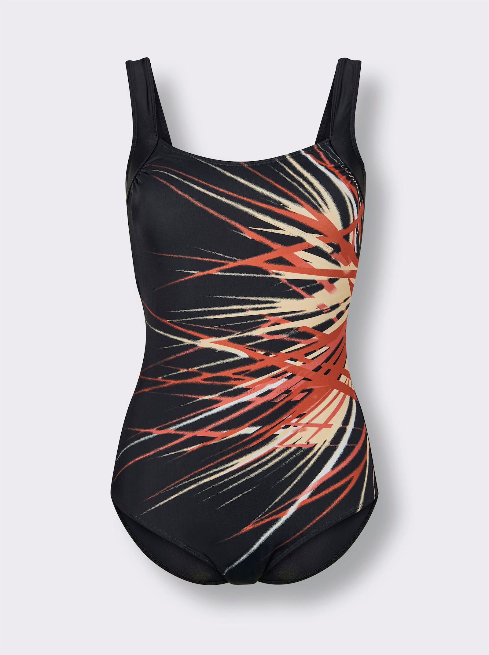 feel good Badeanzug in vorteilhafter Dessinierung - schwarz-terra