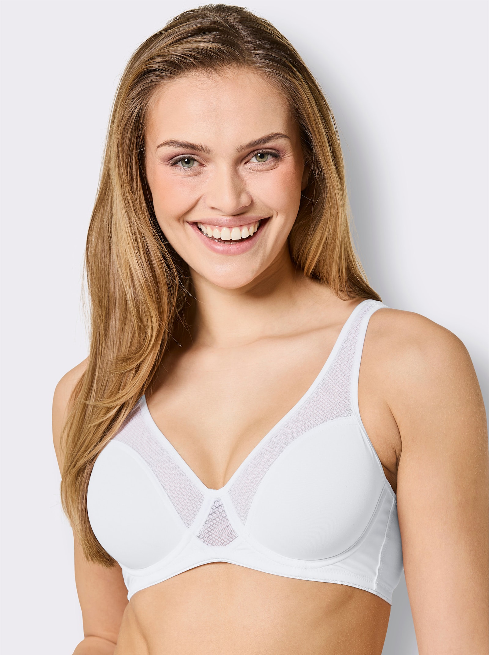 wäschepur Minimizer-BH mit Bügel und gepolsterten Trägern - weiß