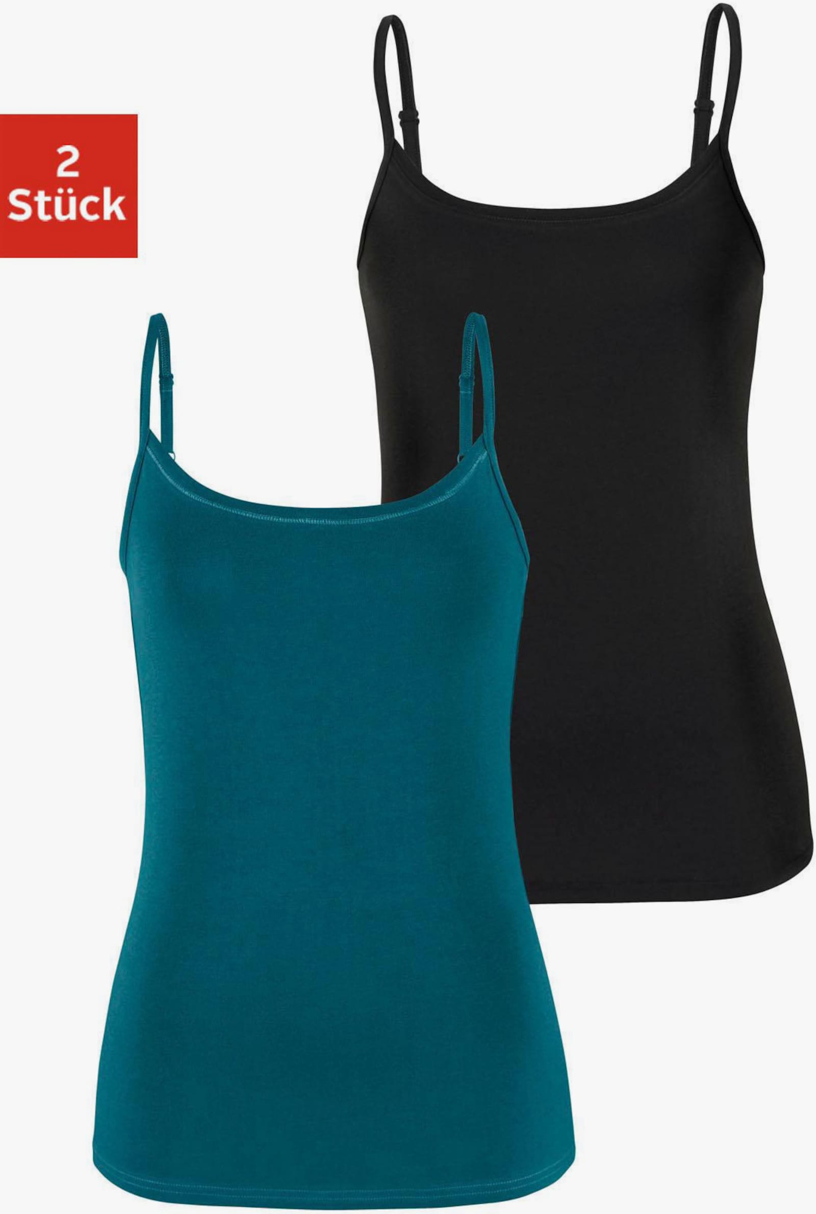 Vivance Spaghettitop - petrol, schwarz