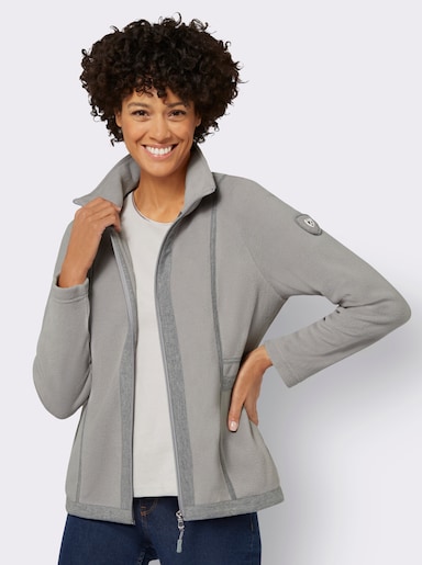 Fleece-Jacke - steingrau