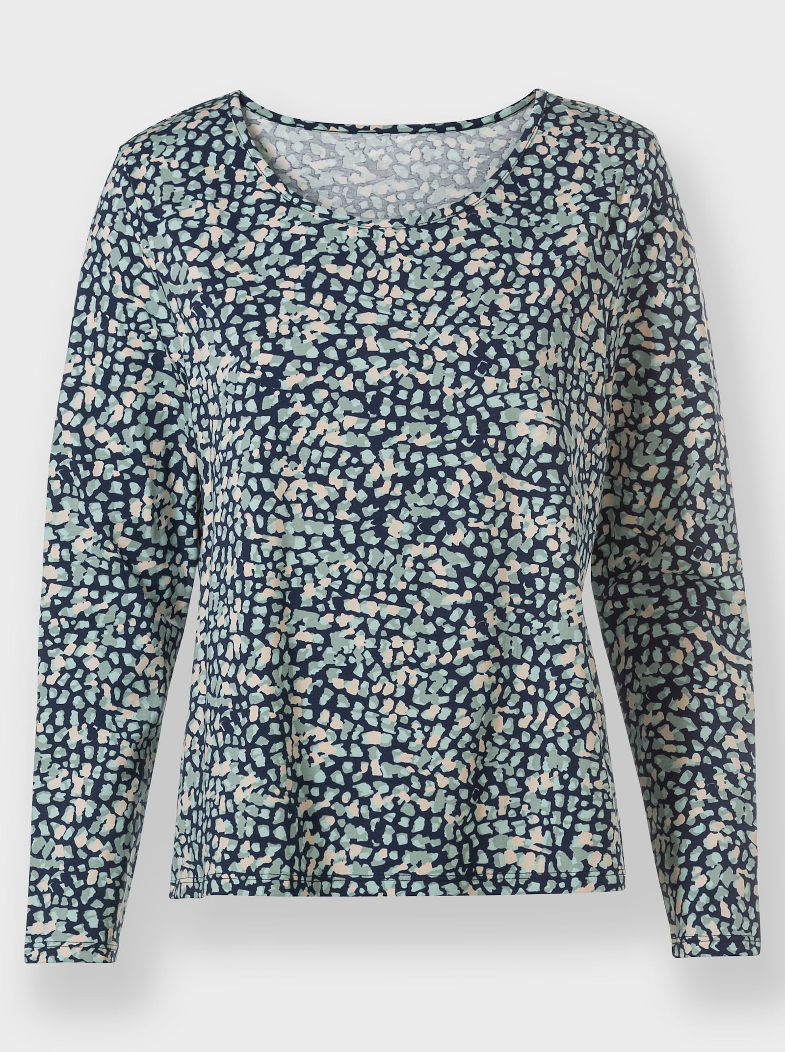 Print-Shirt in bewegungselastischer Qualität - marine-jade-bedruckt