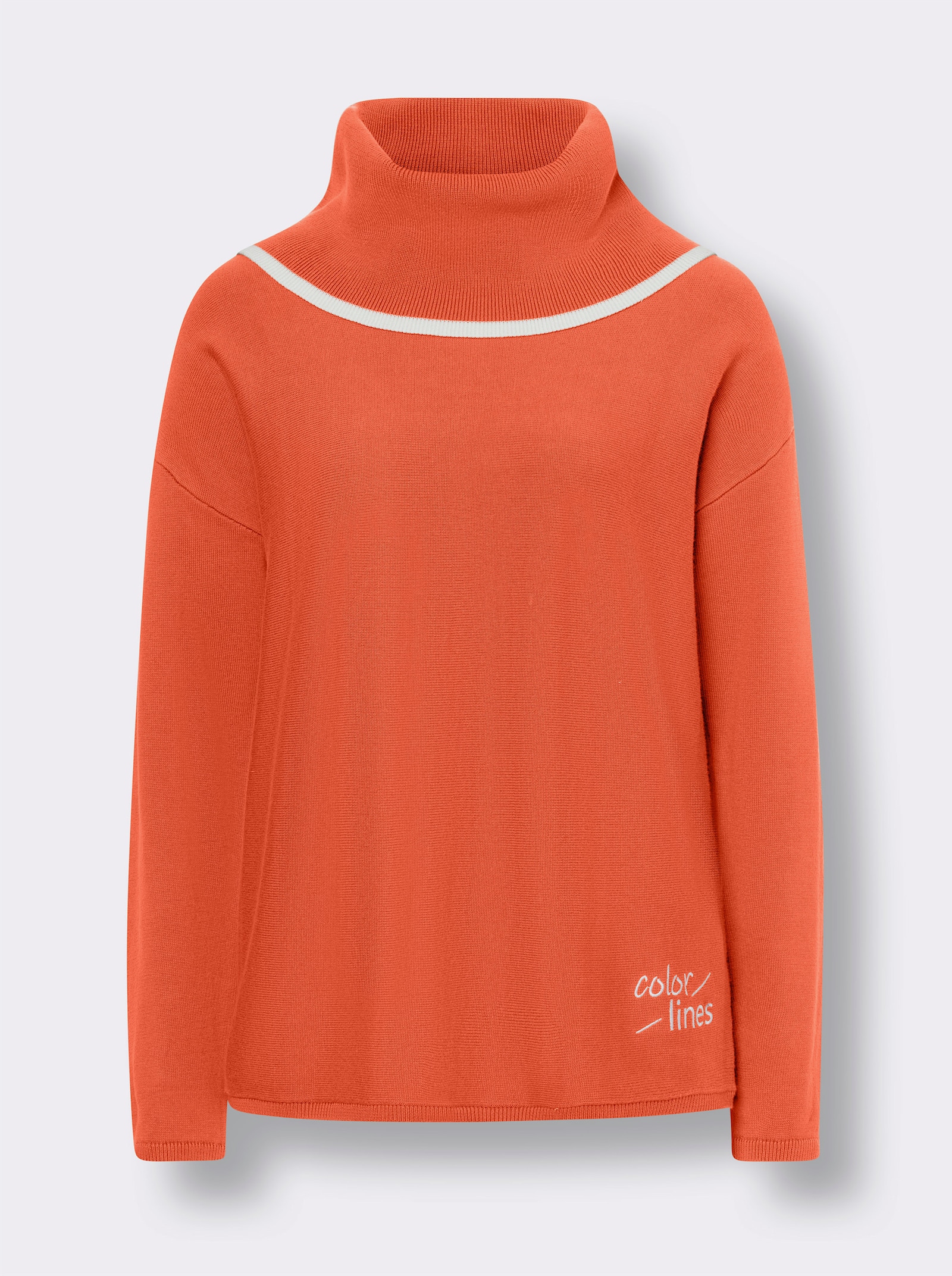 heine Langarm-Pullover mit weitem Rollkragen - orange