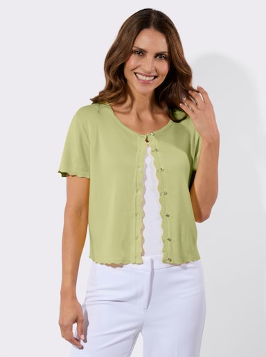 Bolero mit Wellenkante - pistazie