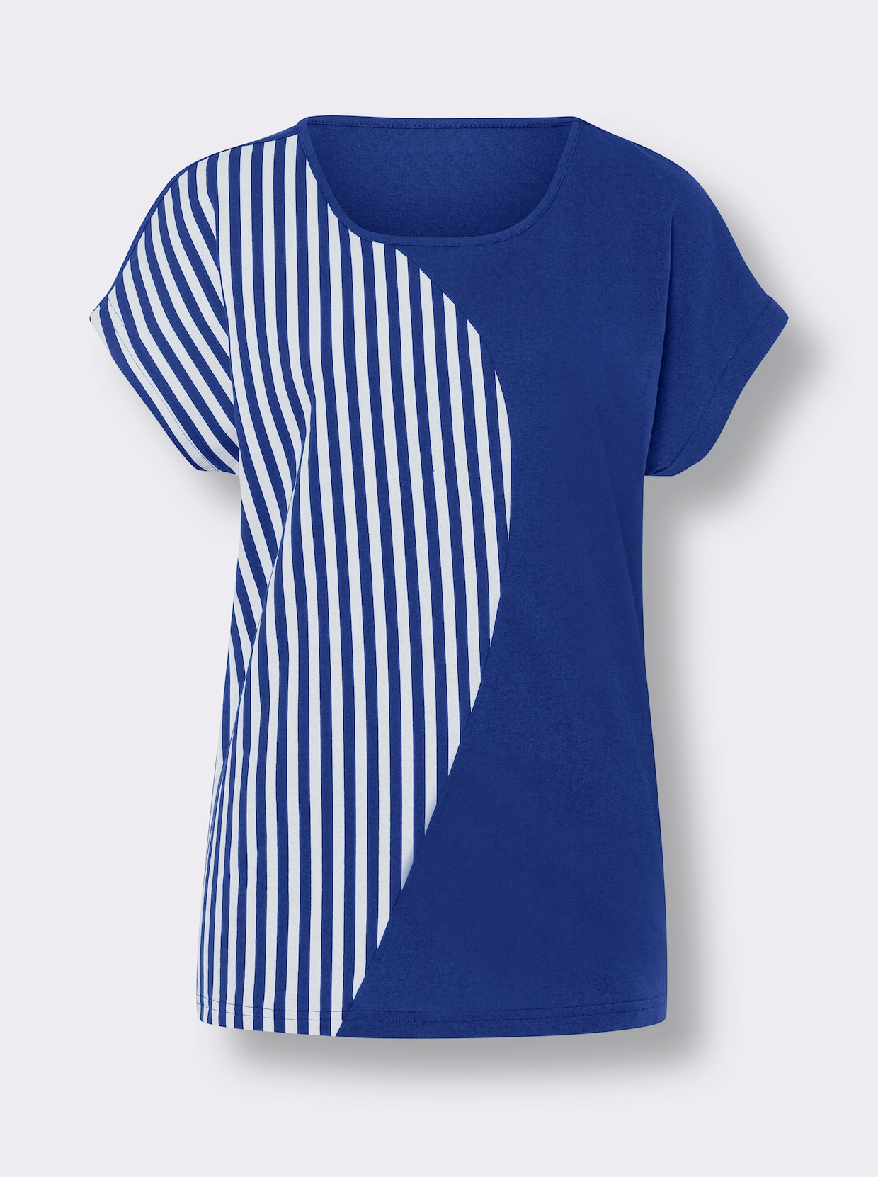 Proužkované tričko - královská modrá-bílá