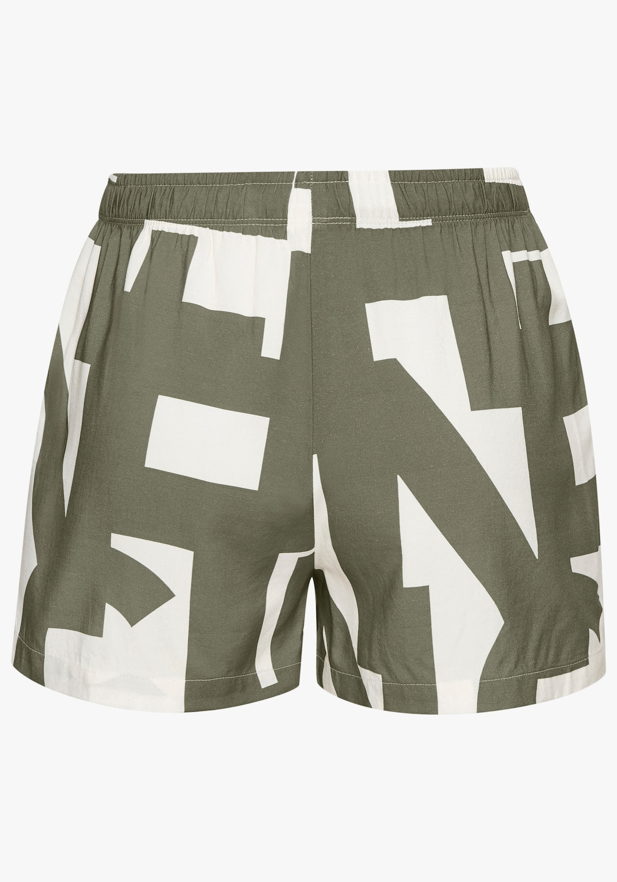 Pyjamashorts - grün-weiß-gemustert