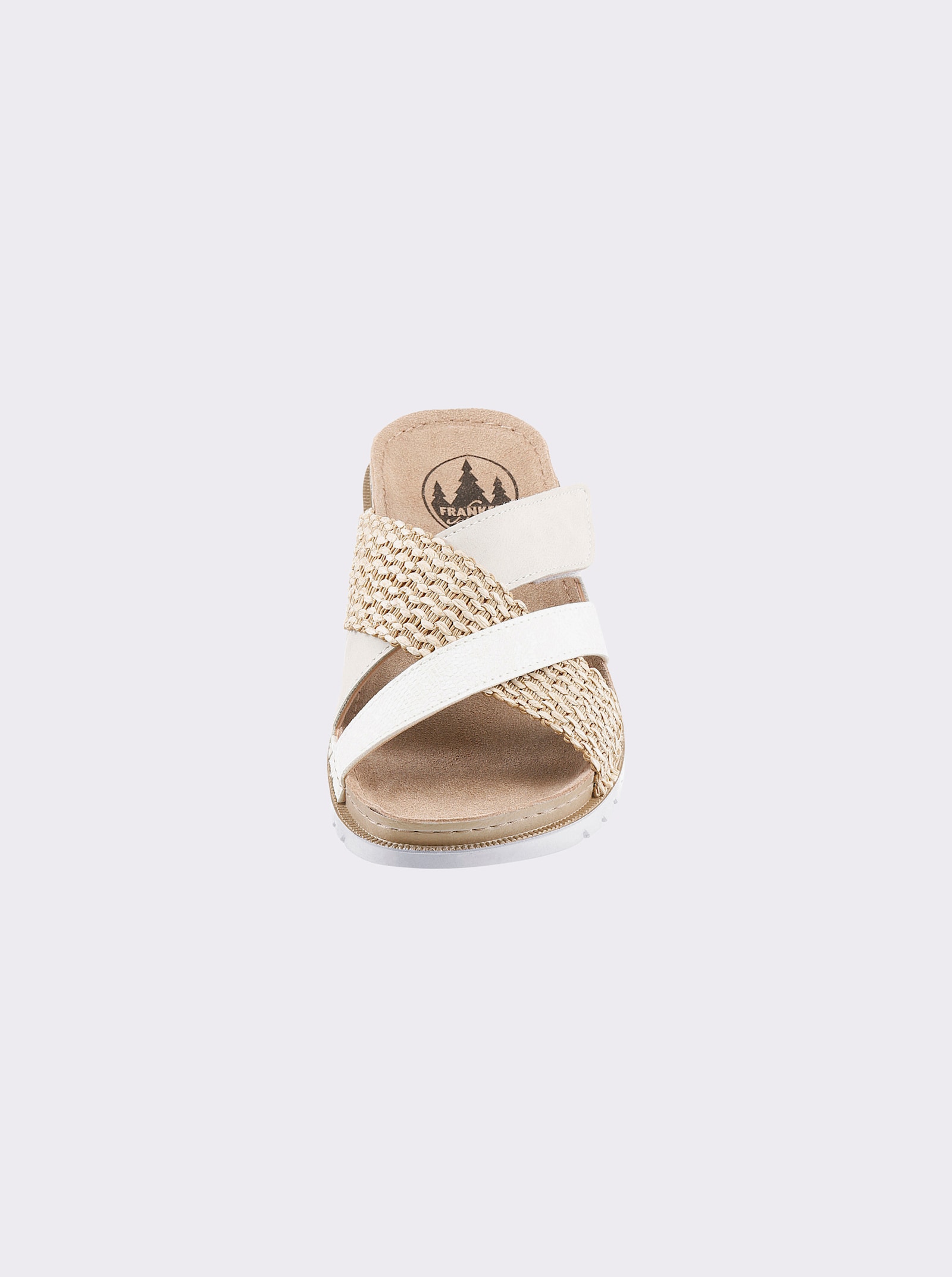 Franken Schuhe Pantolette mit Schrittdämpfung - weiß