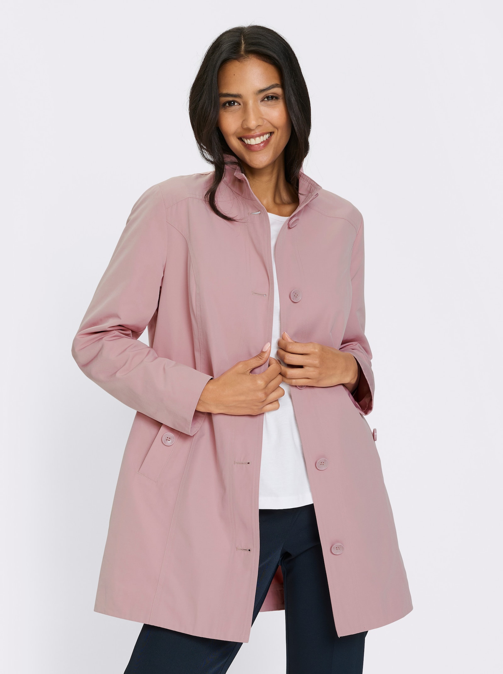 Longjacke mit Gehschlitz hinten - hortensie