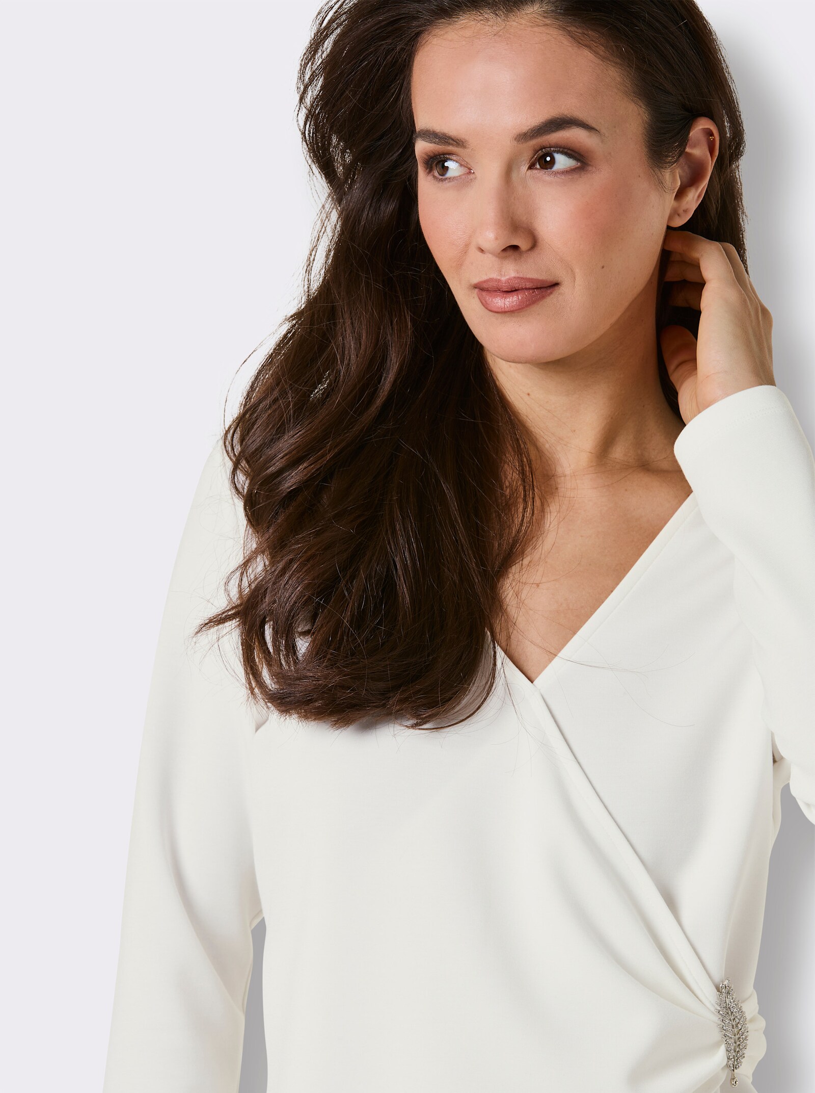 CREATION L PREMIUM V-Shirt - ecru