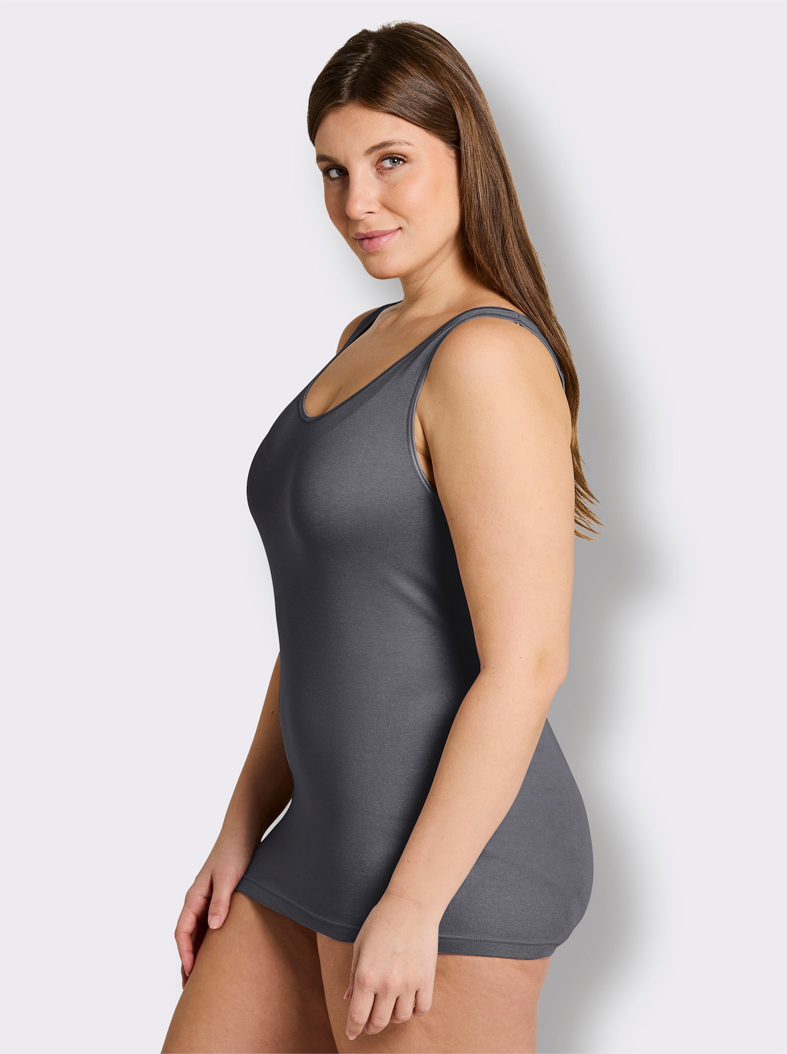 wäschepur Achselhemd in Modal-Qualität - anthrazit