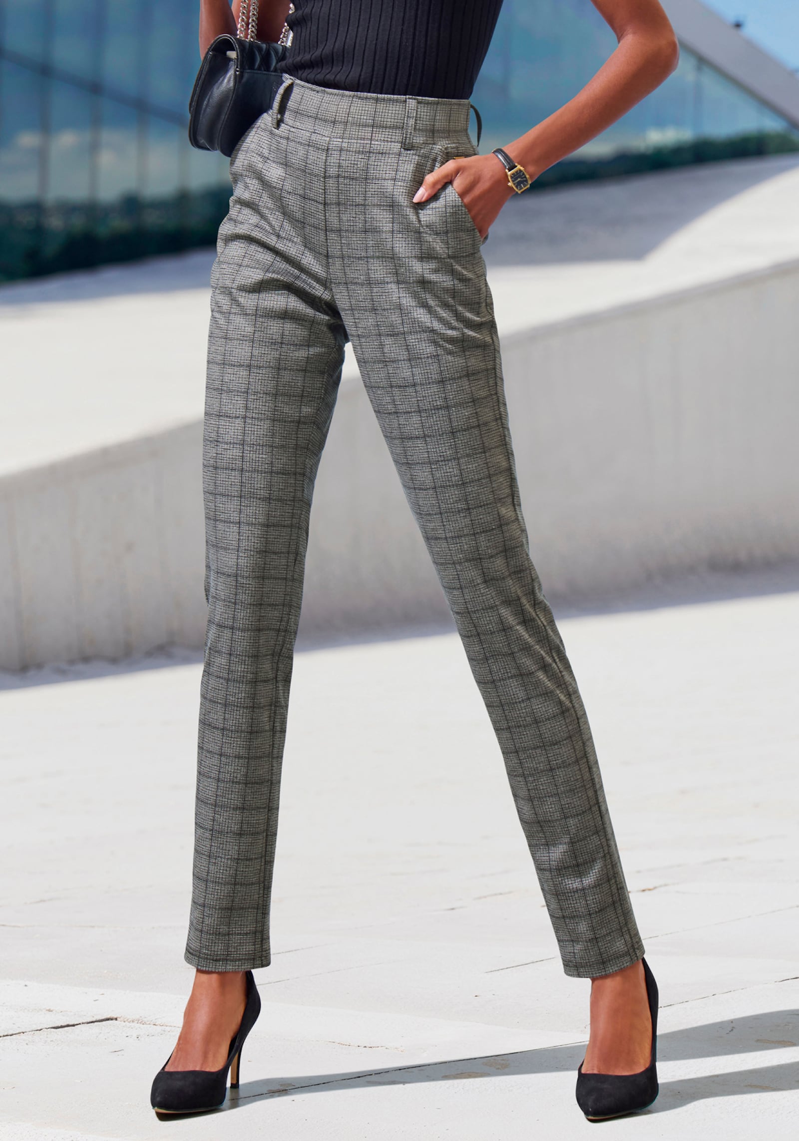 LASCANA Joggingbroek - grijs geruit