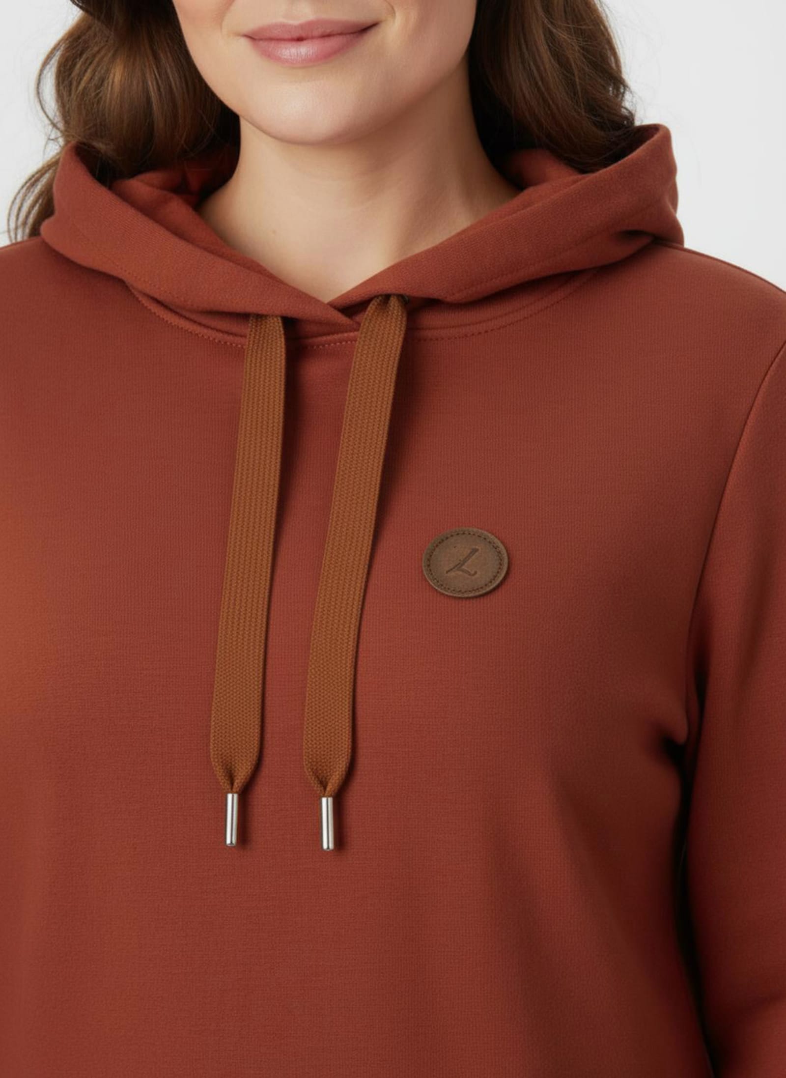 Longsweatshirt mit Kapuze - rostrot