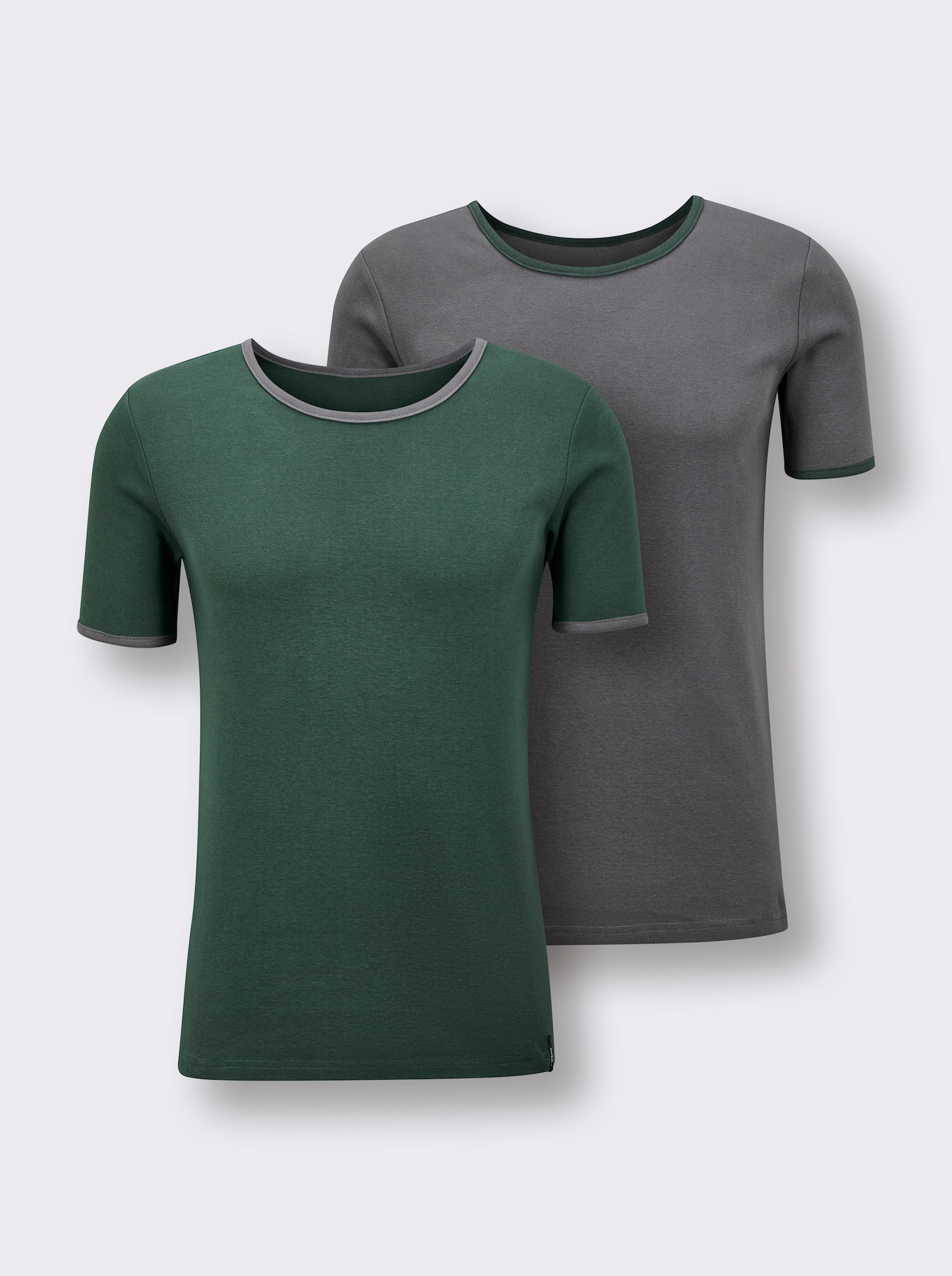 wäschepur men Shirt - anthrazit + moos