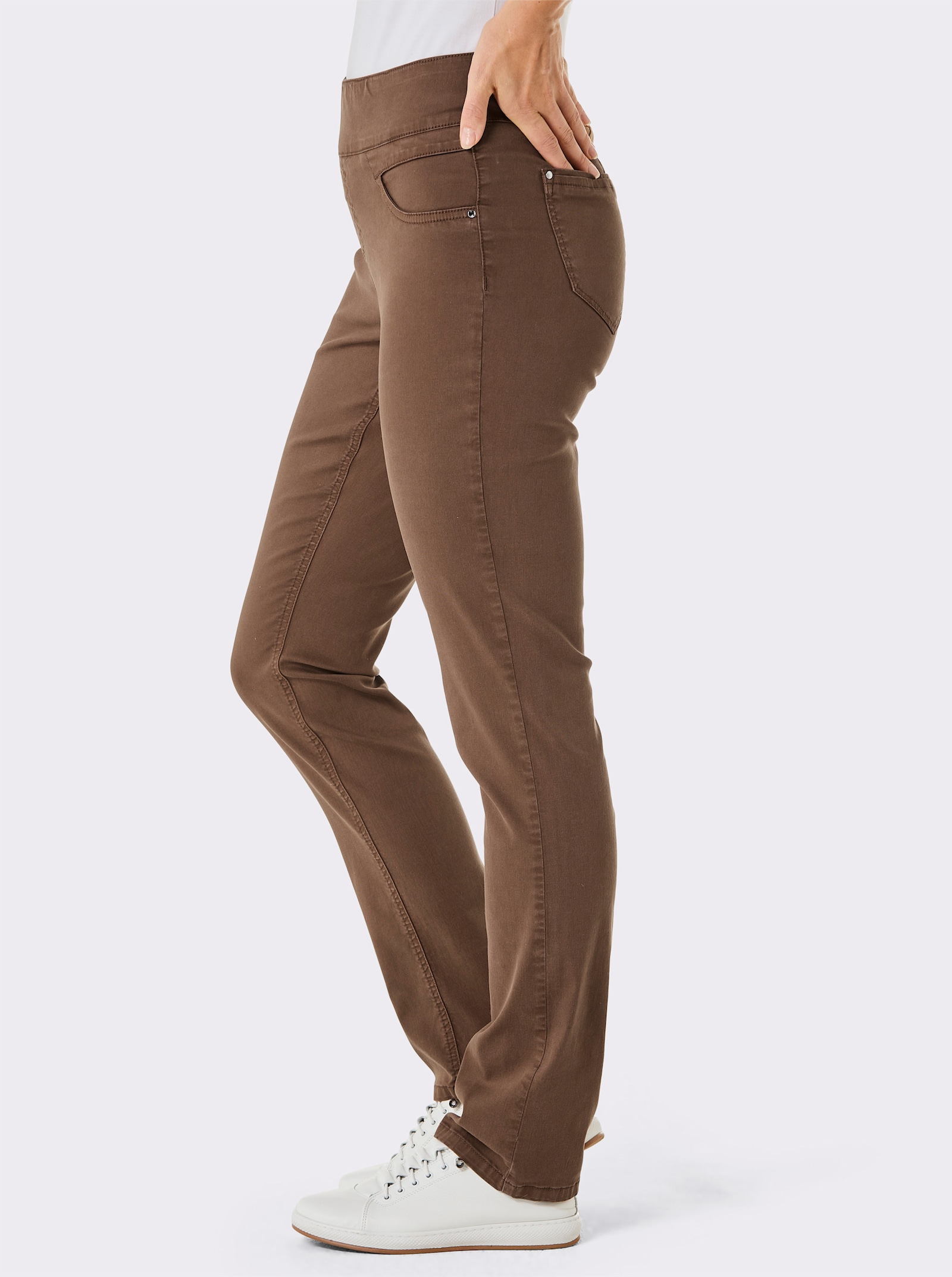 CREATION L PREMIUM Comfortjeans van twill - bruin