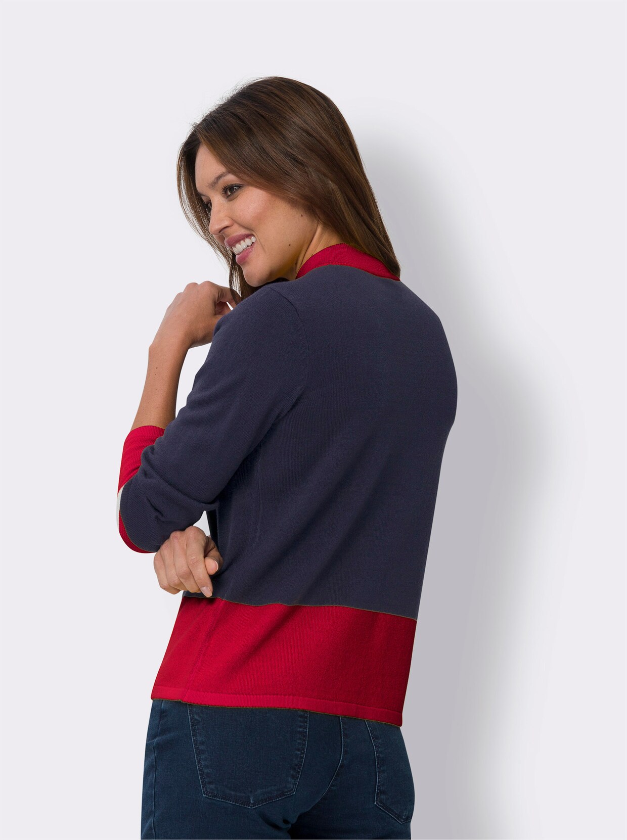 Pullover met lange mouwen - marine/rood