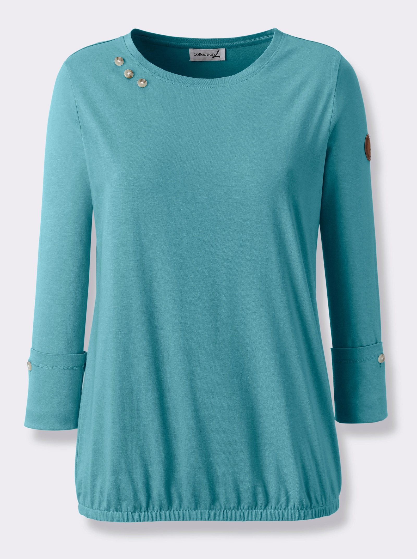 Shirt mit Deko-Knöpfen - ozean