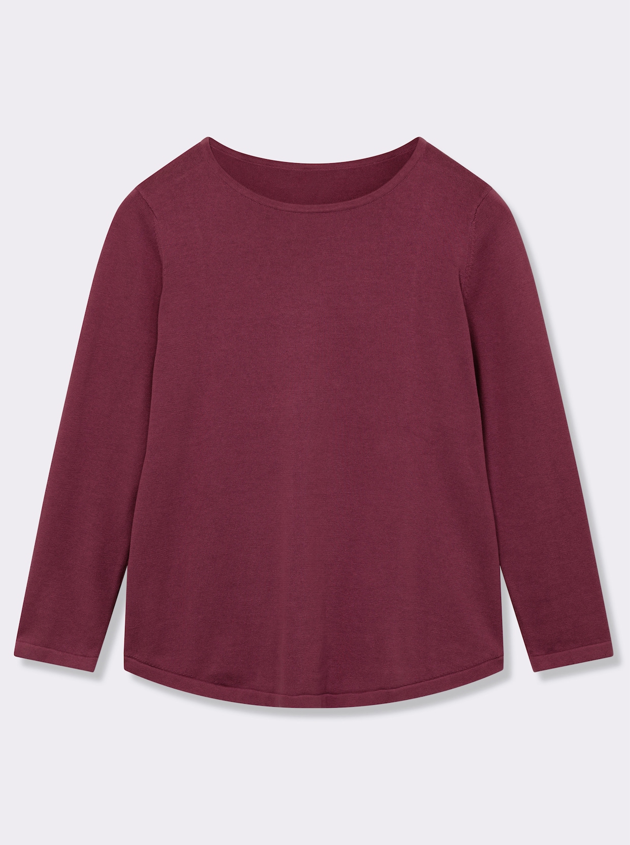 Baumwollpullover mit überlappendem Saum - bordeaux