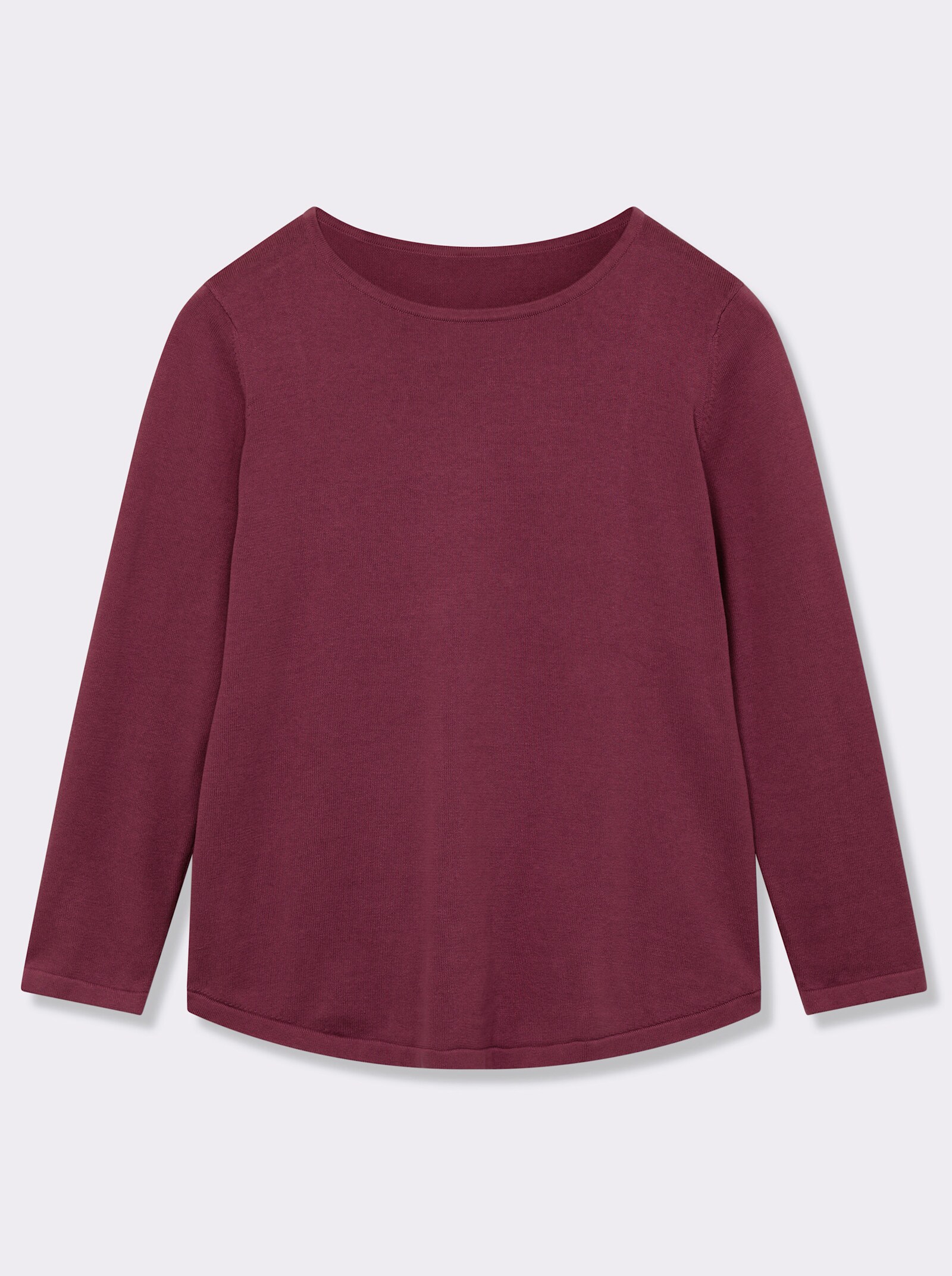Baumwollpullover mit überlappendem Saum - bordeaux