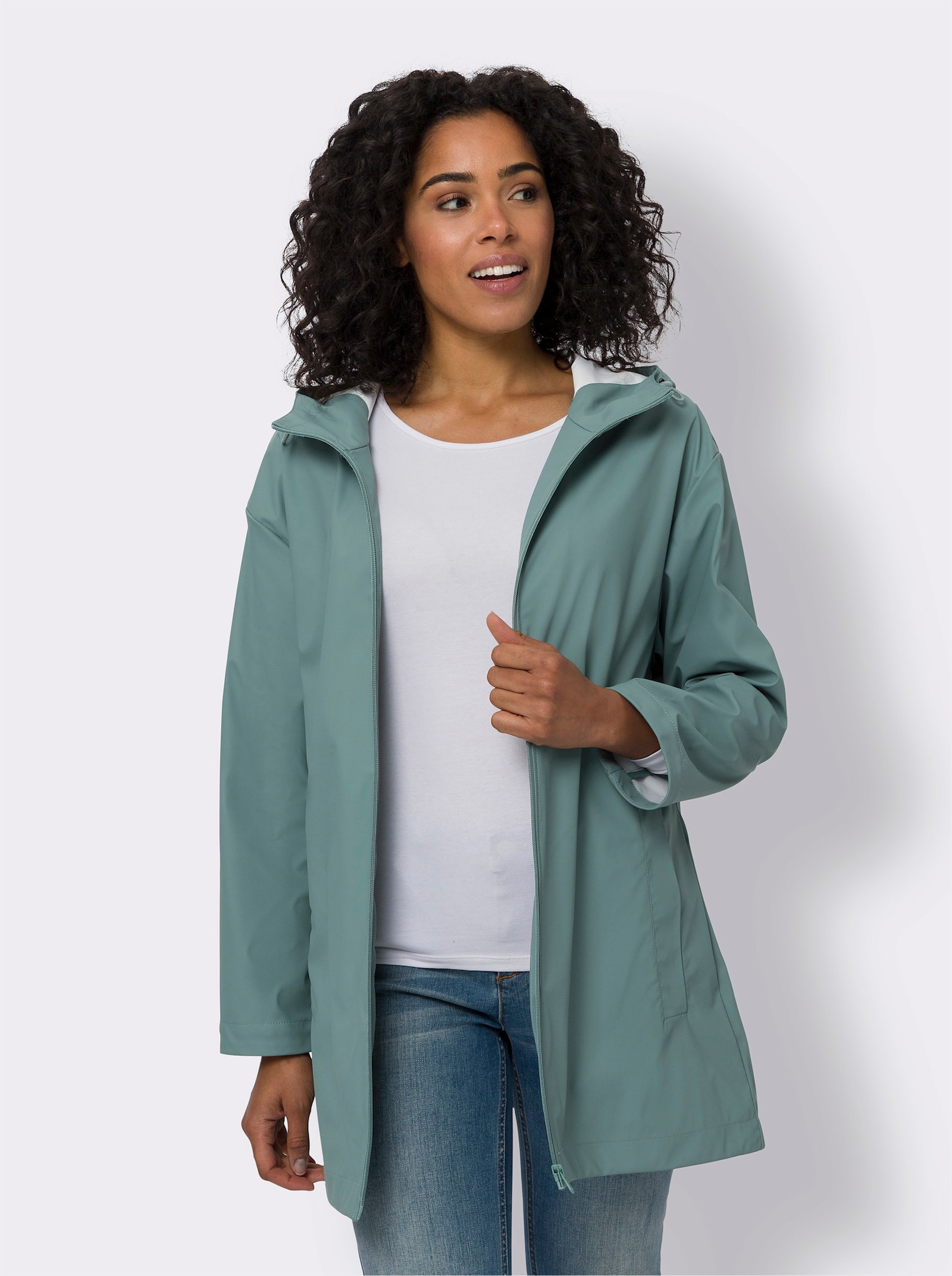 Regenjacke im Oversize-Schnitt - jade