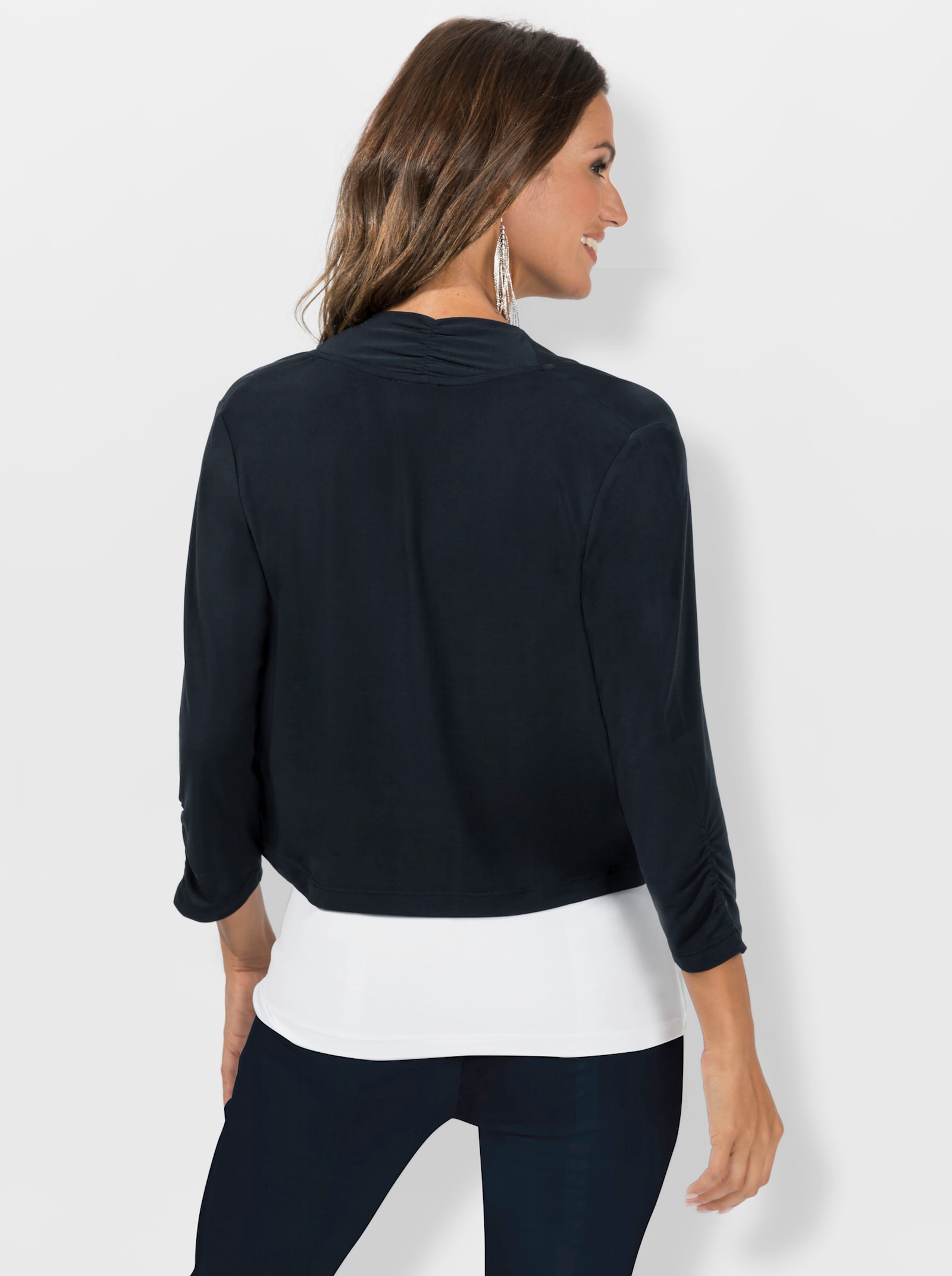 Halenka krátkého střihu bolerka - námořnická modrá