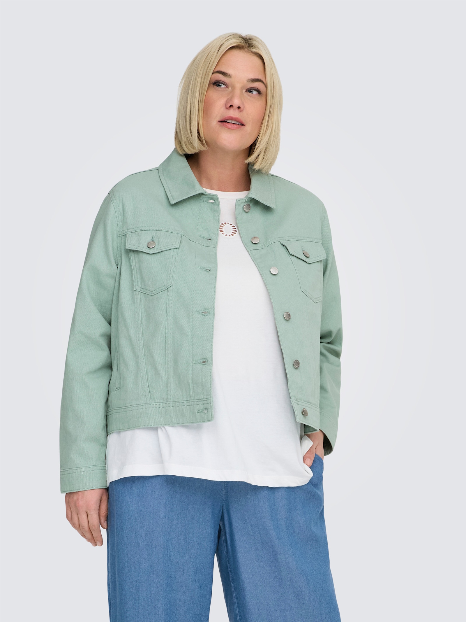 ONLY CARMAKOMA Jeansjacke - jadeite