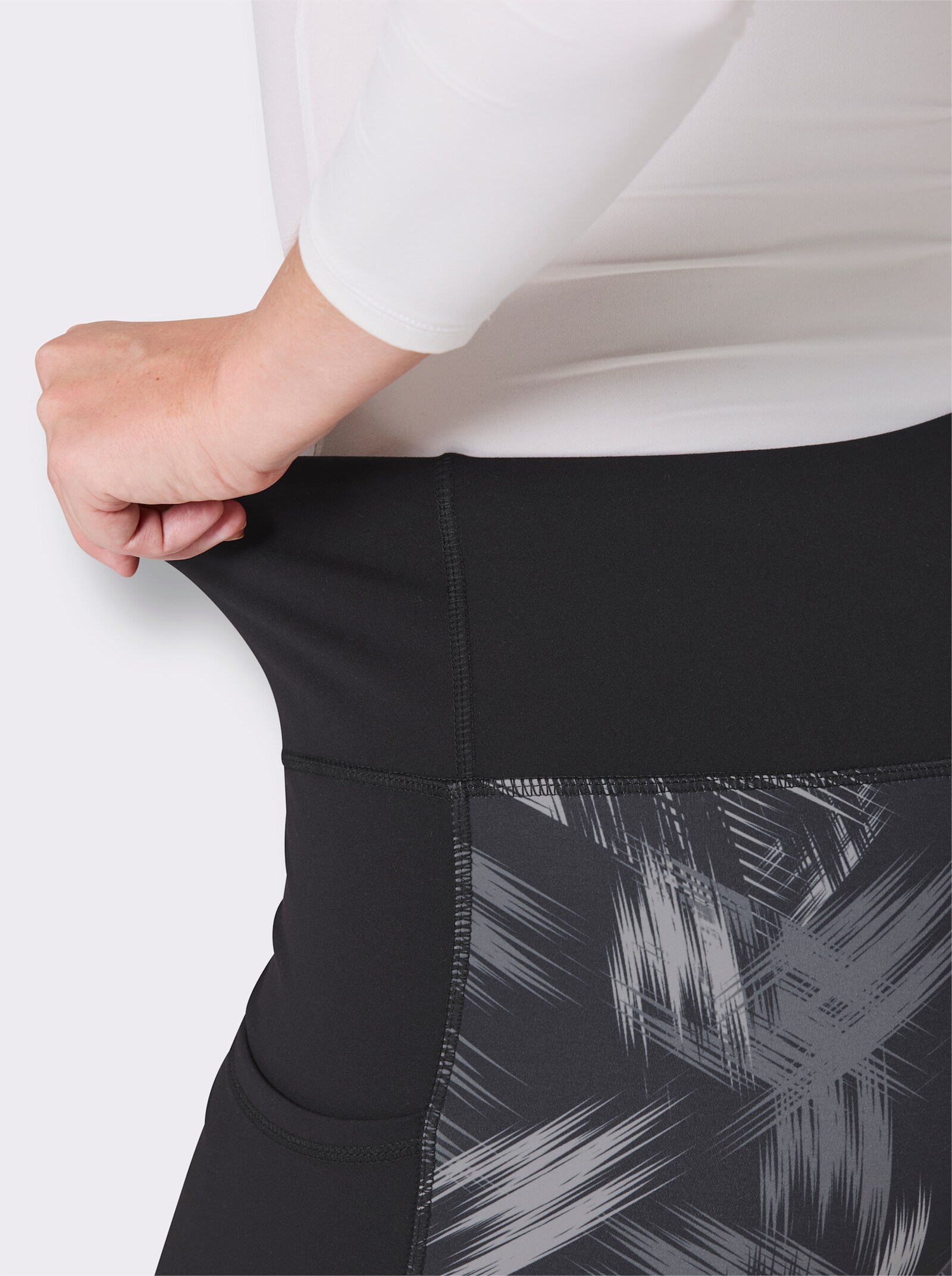 Catamaran Sports Leggings mit Tasche - schwarz-gemustert