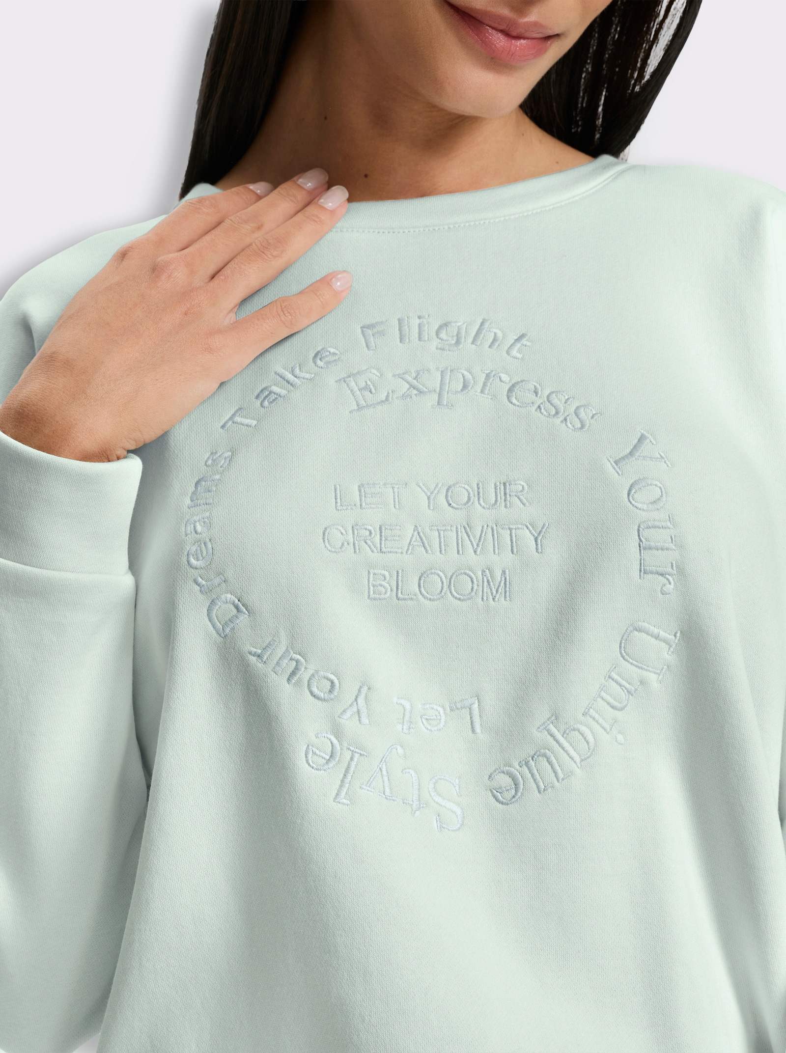 heine Sweatshirt mit Stickerei - zartmint