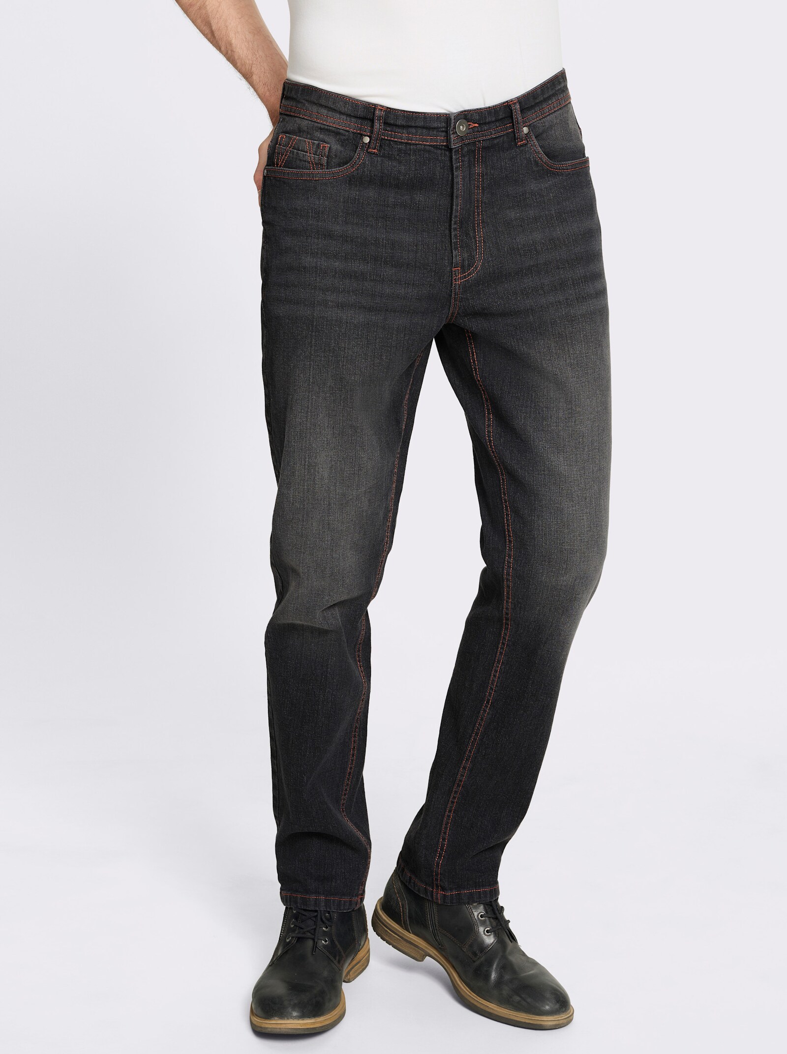 Marco Donati 5-Pocket-Jeans mit Used-Effekt - black denim