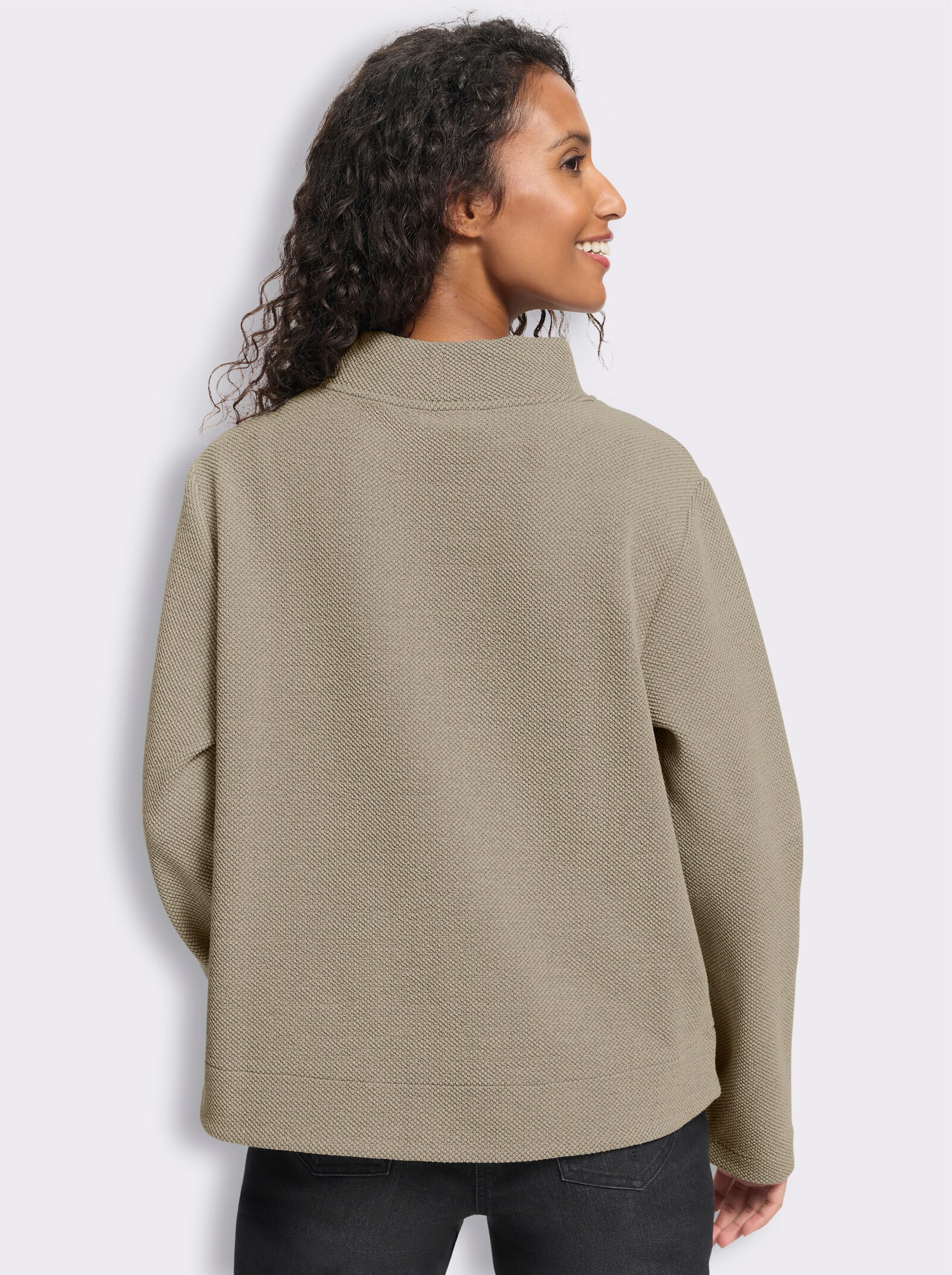 heine Sweatshirt in Melange-Optik - sand