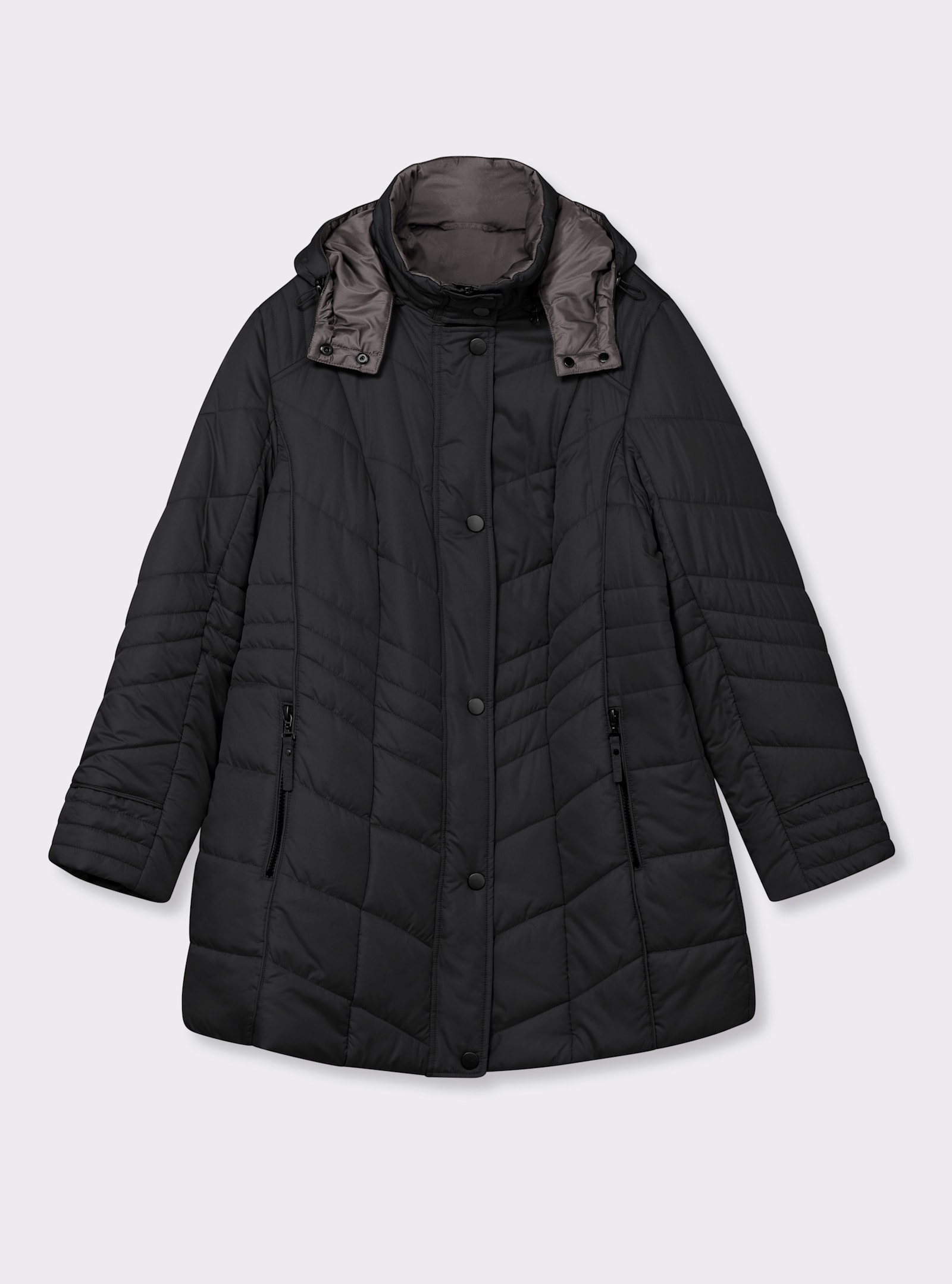 Steppjacke in Microfaser-Qualität, pflegeleicht - schwarz