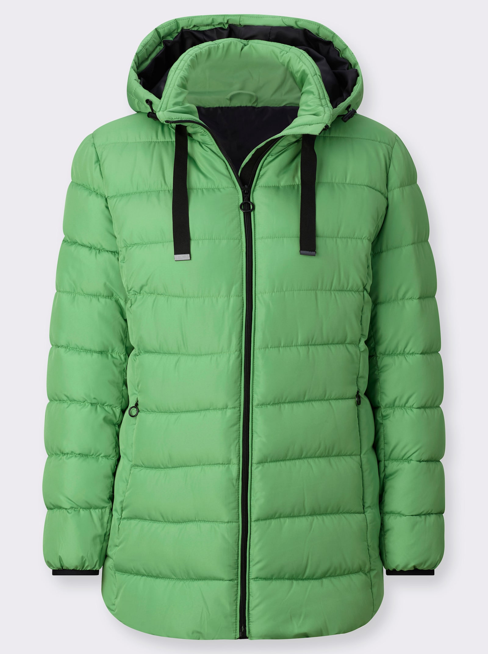 Steppjacke mit elastischer Kontrast-Paspelierung - apfel