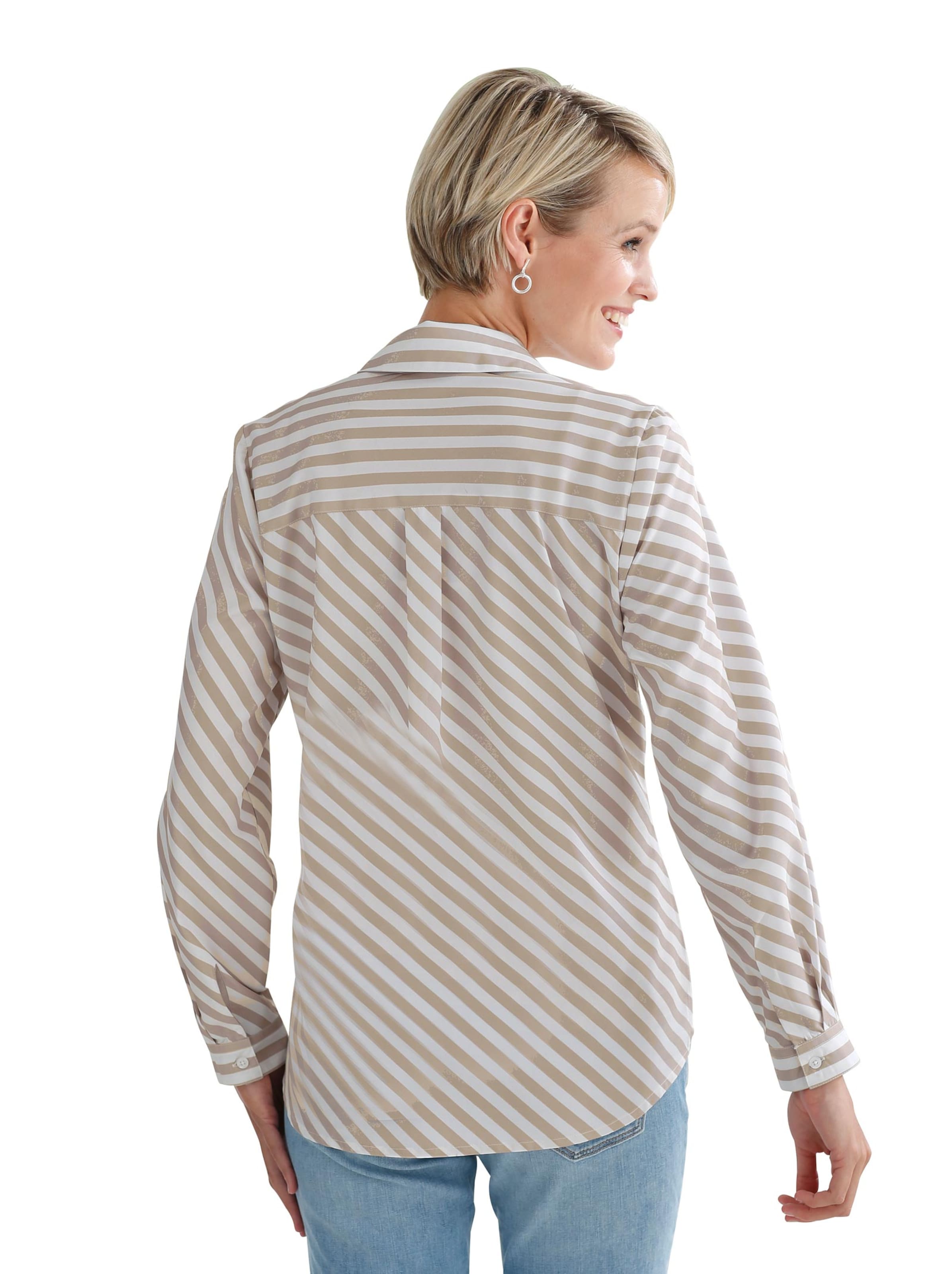 Bluse - beige-gestreift
