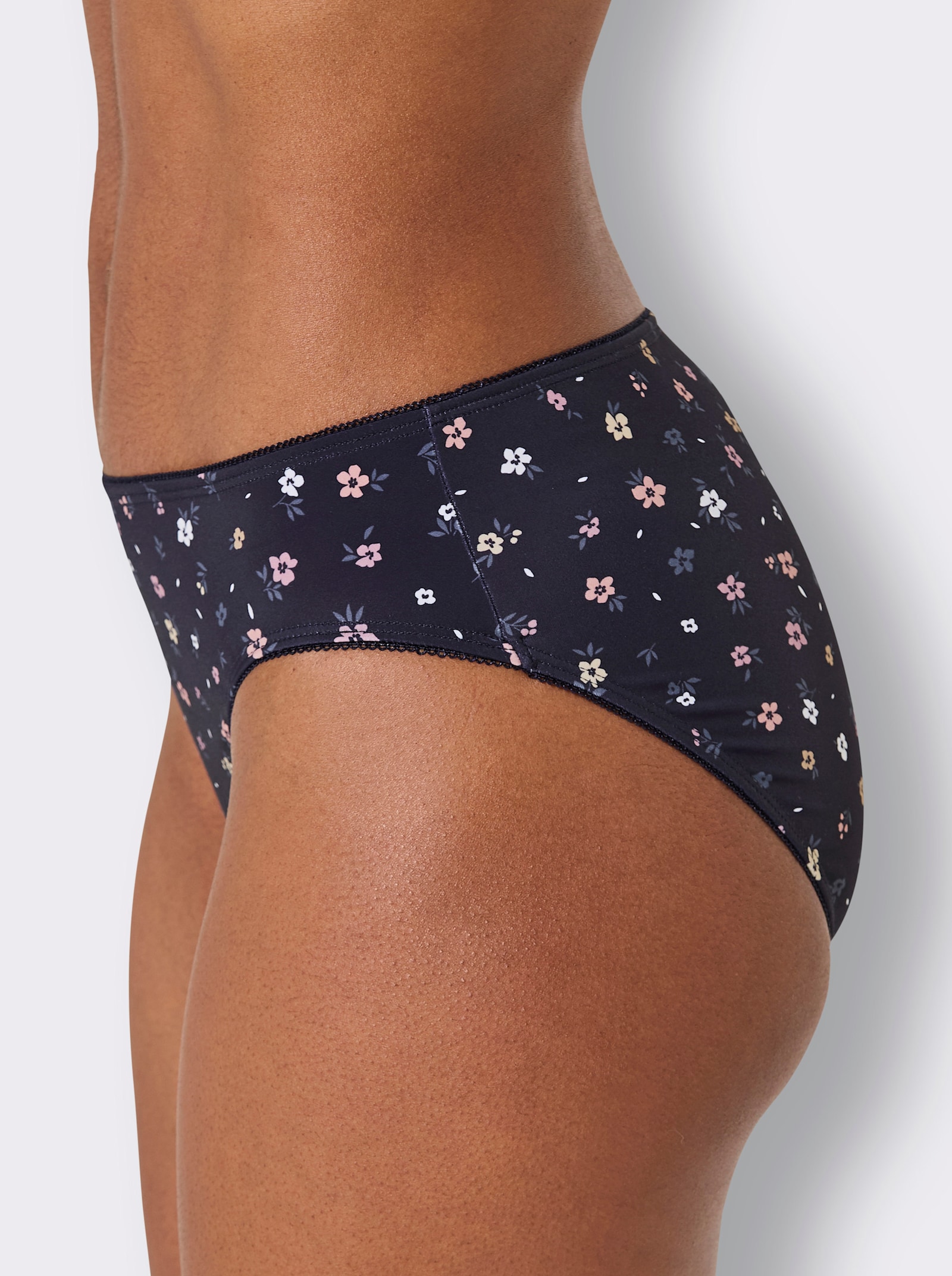 wäschepur Jazzpants mit Mäusezähnchenborte - marine-mauve + marine