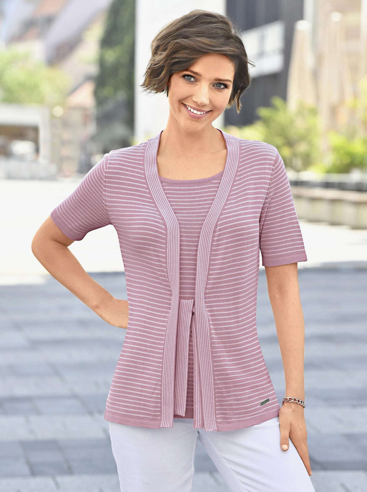 2-in-1-Pullover - altrosé