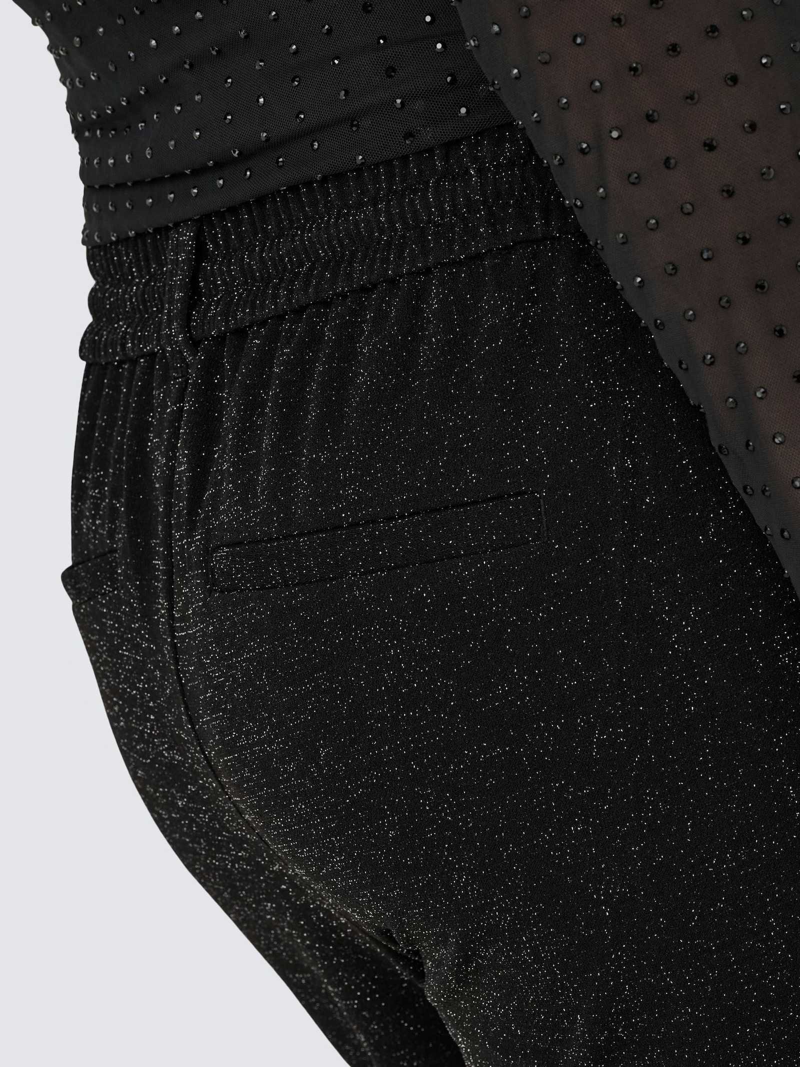 ONLY CARMAKOMA Jogginghose - black detail:silver lurex