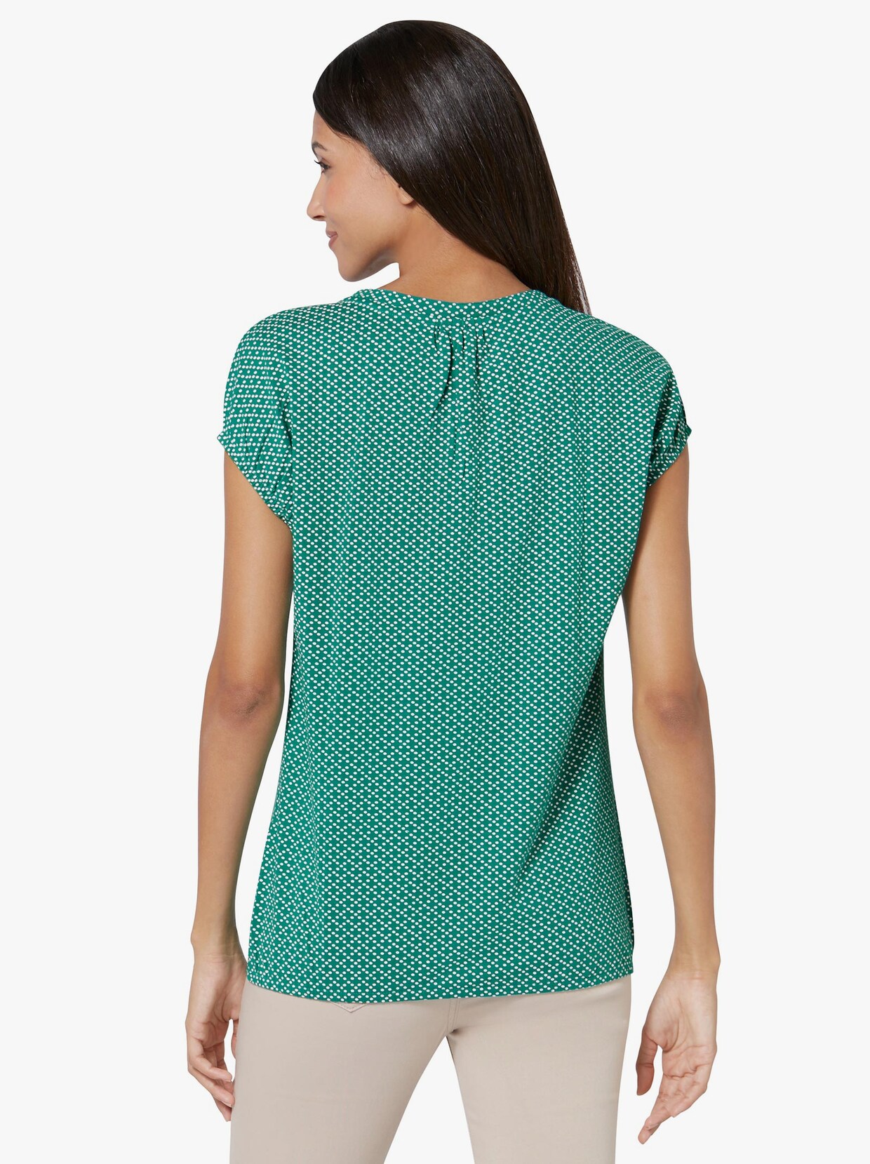 Shirt met korte mouwen - smaragdgroen/wit bedrukt