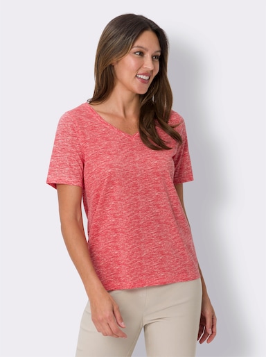 Kurzarmshirt in Melange-Optik - hummer-meliert