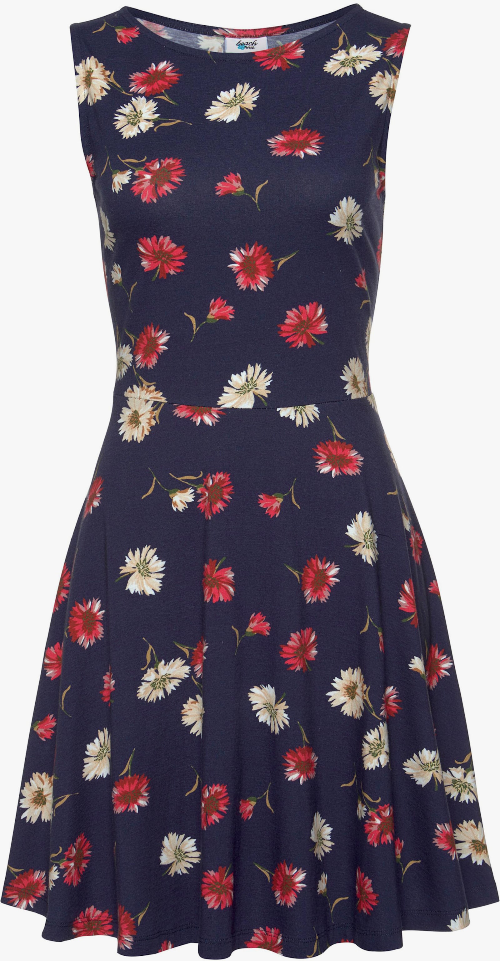 Beachtime Strandkleid - marine-rot-bedruckt